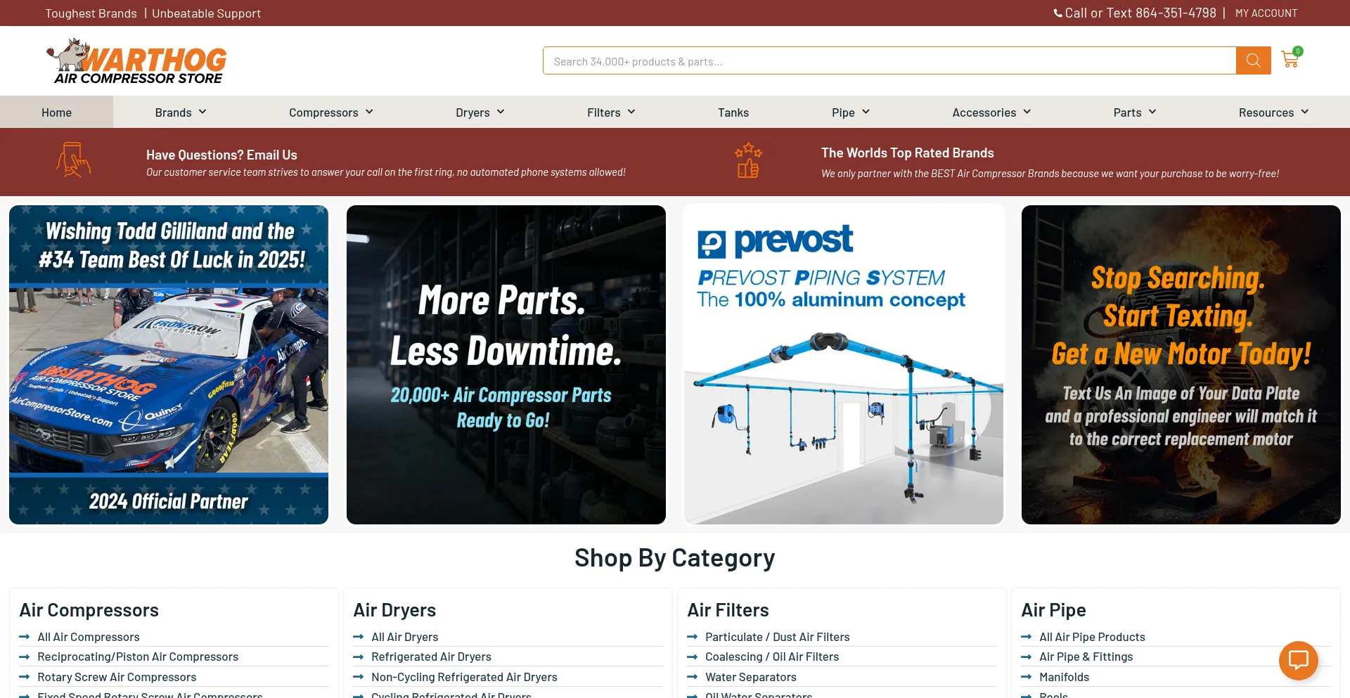 Website screenshot of Aircompressorstore.com