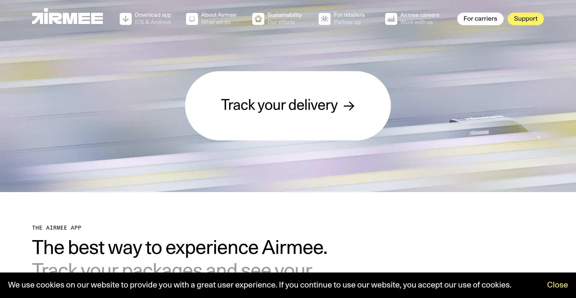 Airmee.com Screenshot