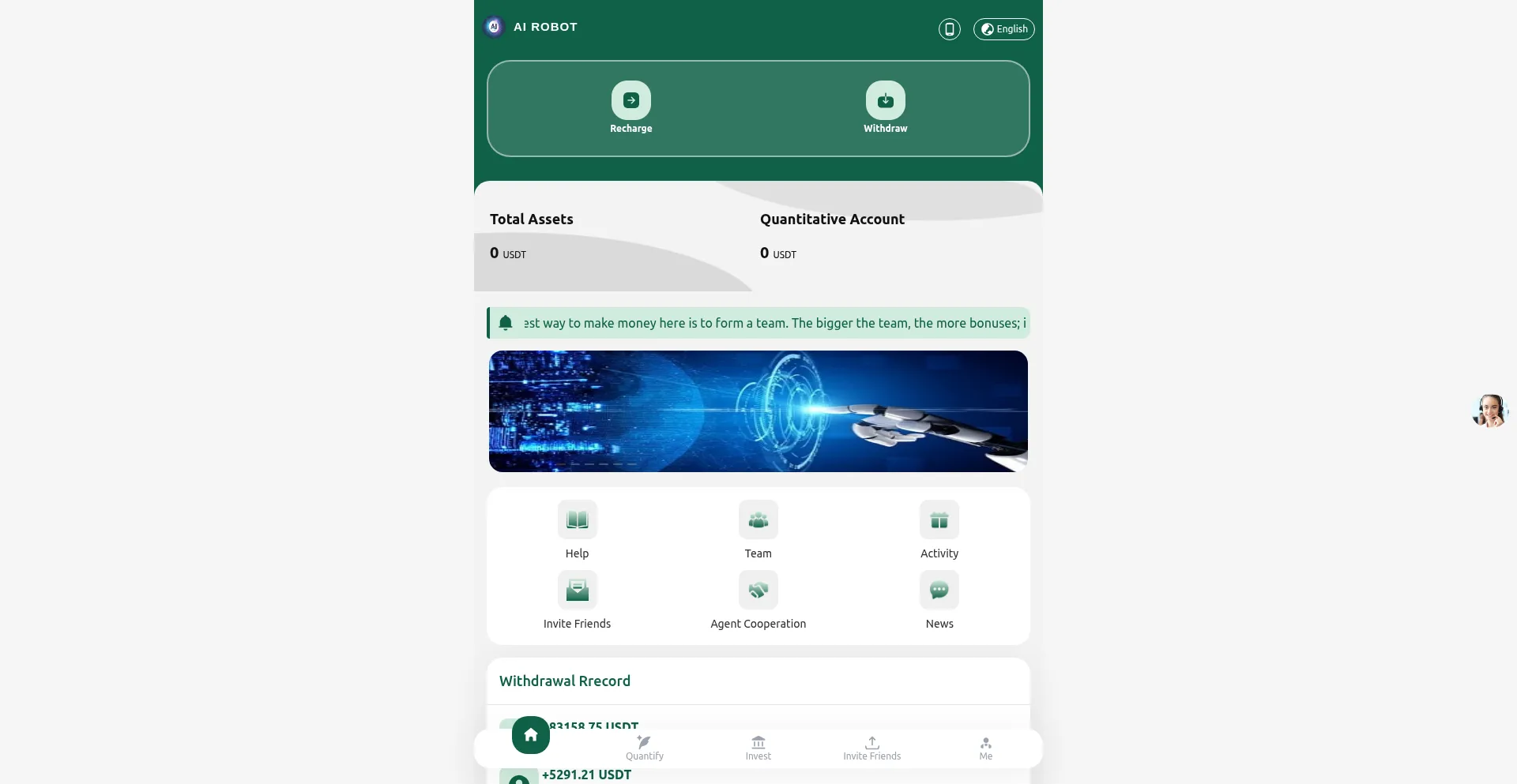 Website screenshot of Airobotbep.top