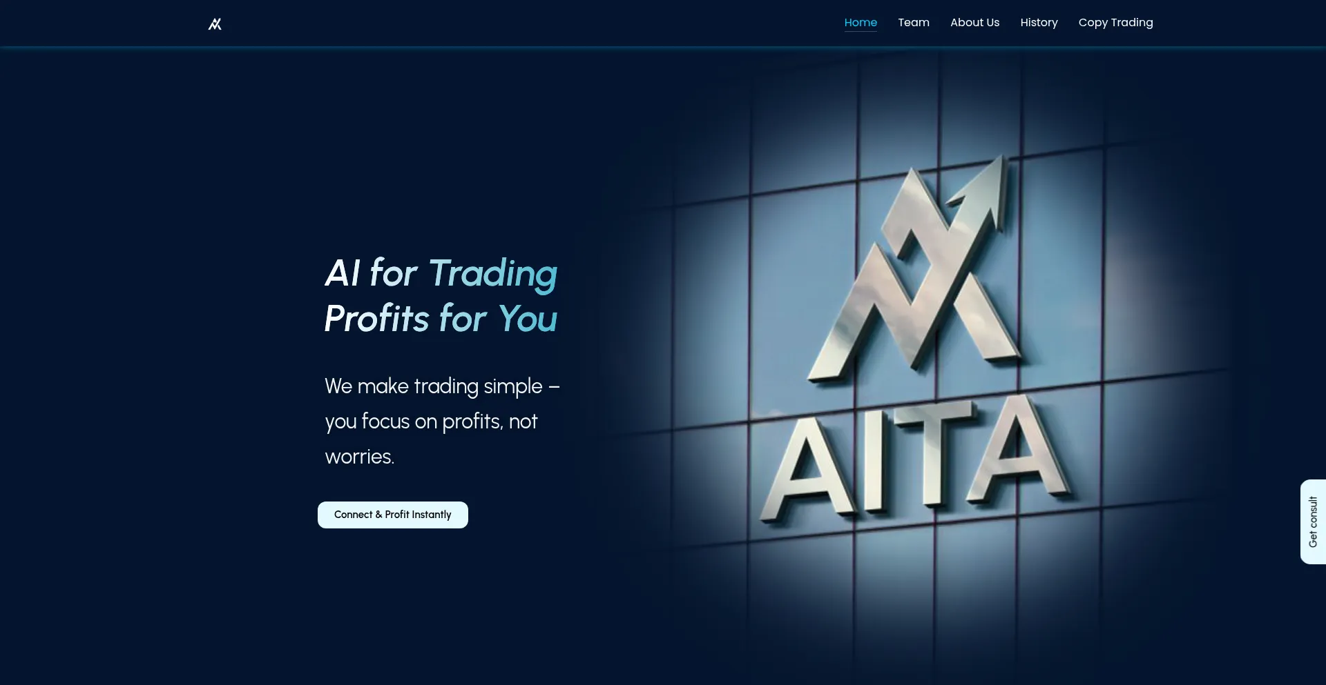 Website screenshot of Aita.trade