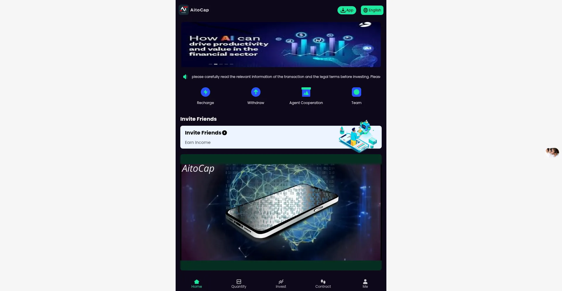Website screenshot of Aitocap.com