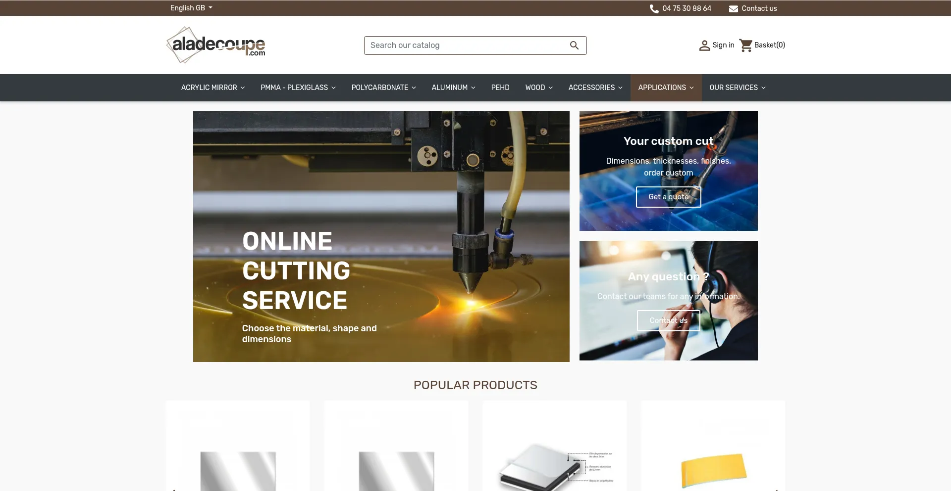 Website screenshot of Aladecoupe.com