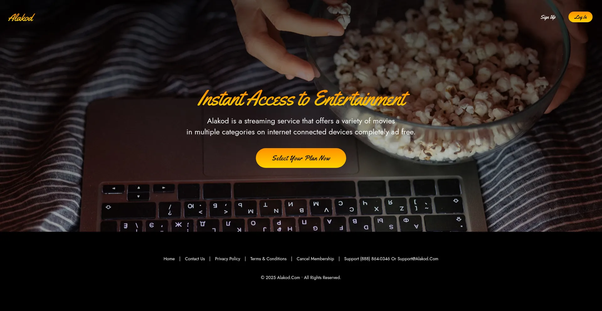 Website screenshot of Alakod.com