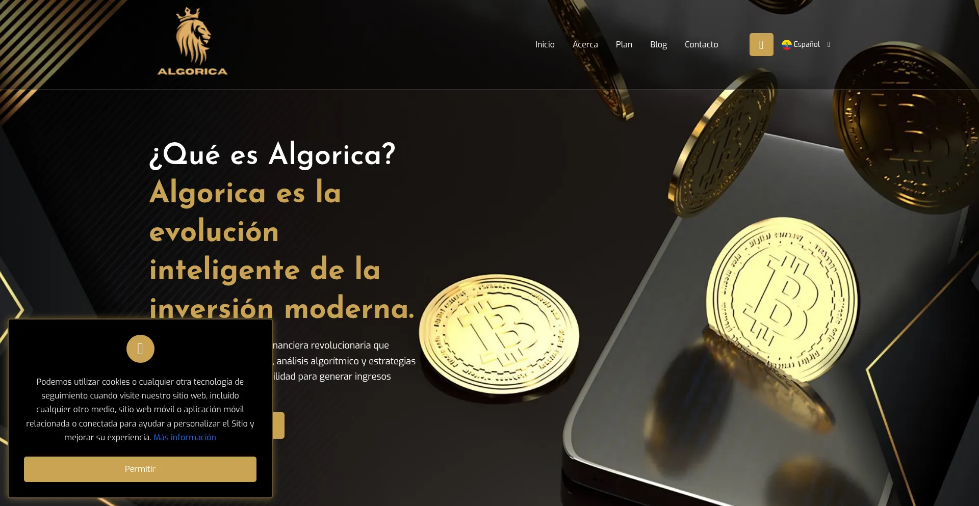 Website screenshot of Algorica.enterpriceec.online