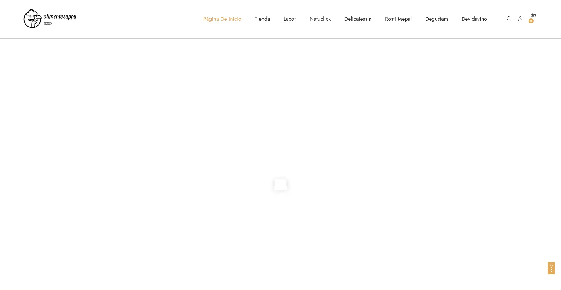 Website screenshot of Alimentosuppyshop.com