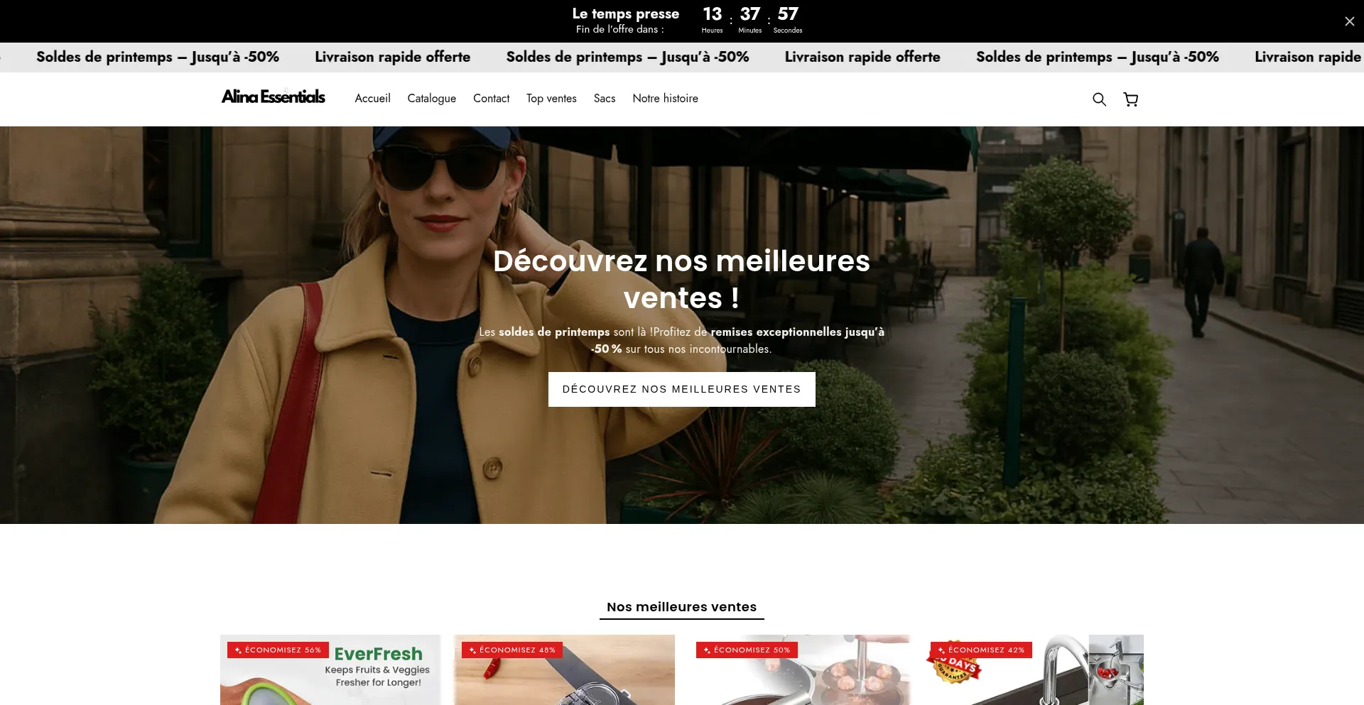 Alinaessentials.com Screenshot