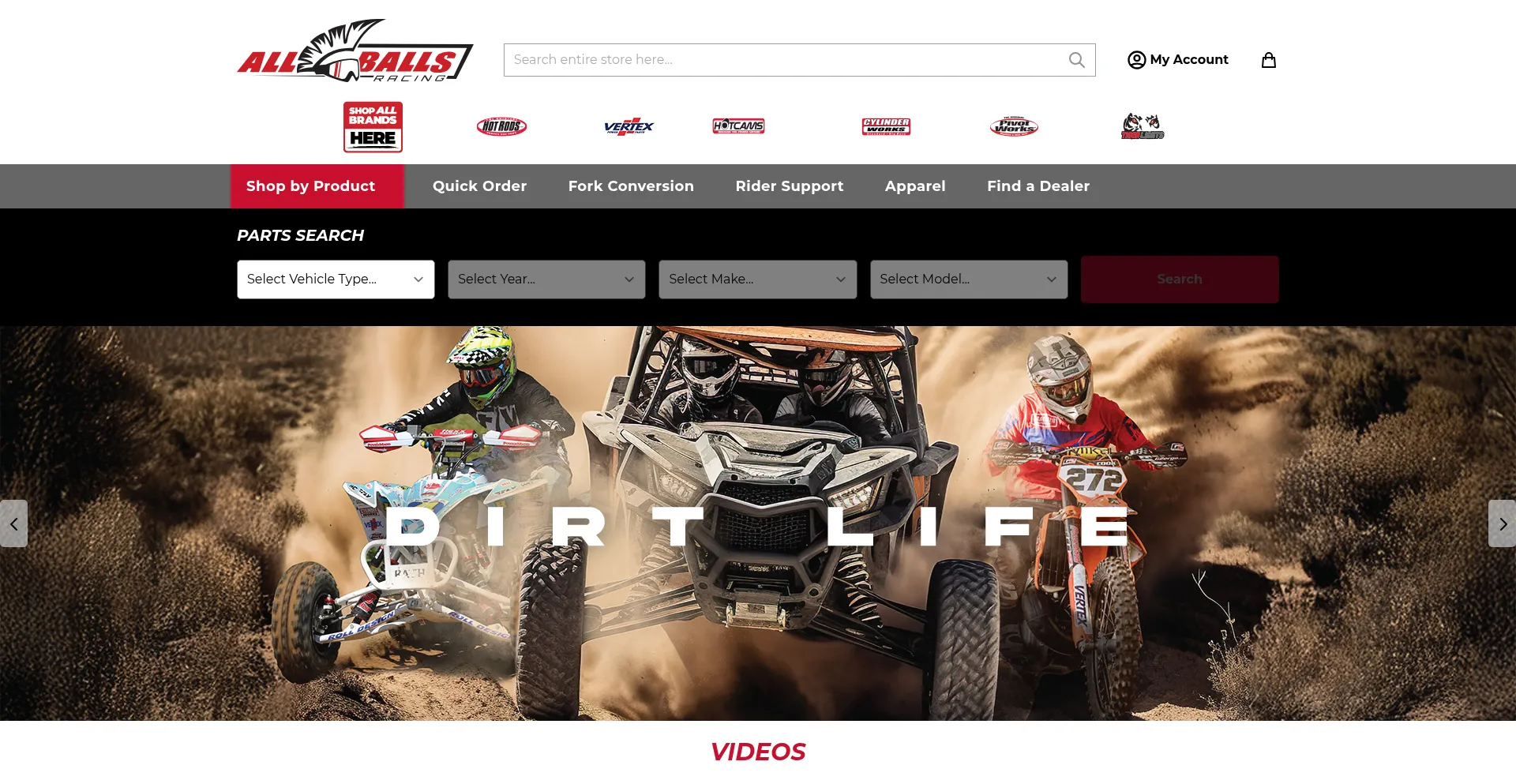 Website screenshot of Allballsracing.com