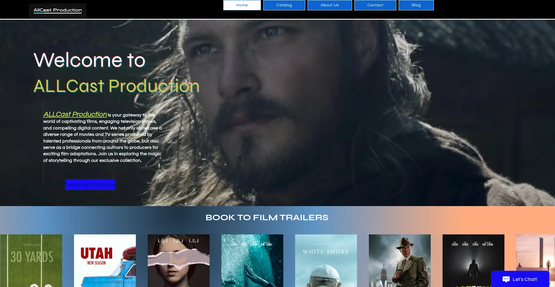 Website screenshot of Allcastproduction.com