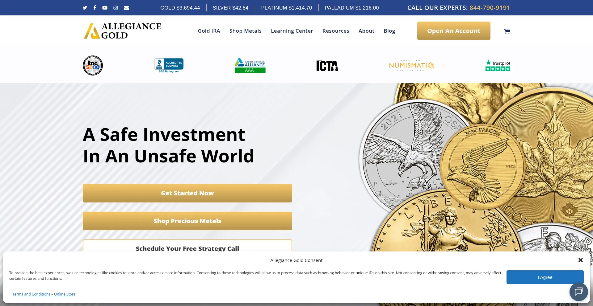 ¿És Seguro y Confiable Allegiancegold.com?