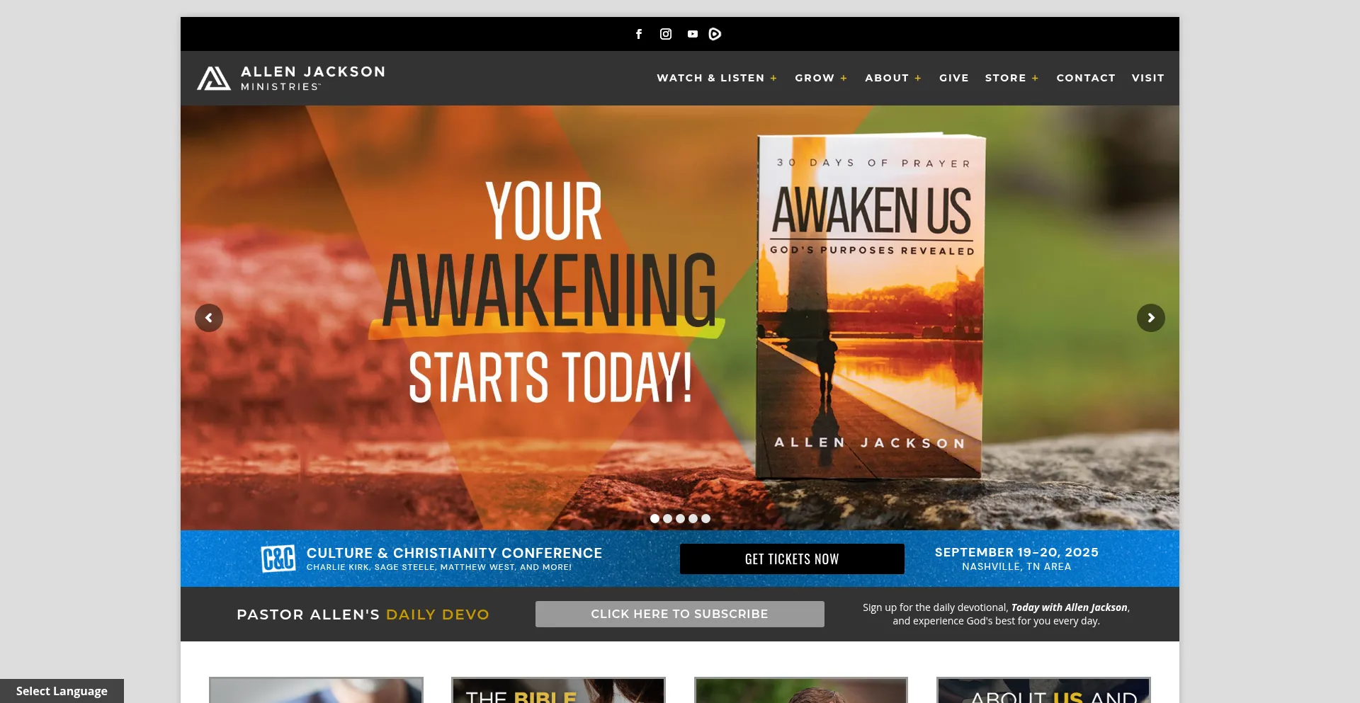 Website screenshot of Allenjackson.com