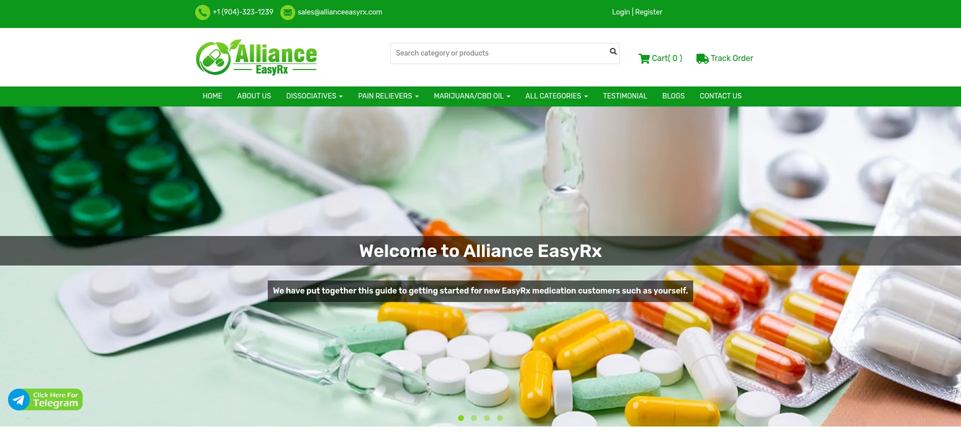 Website screenshot of Allianceeasyrx.com