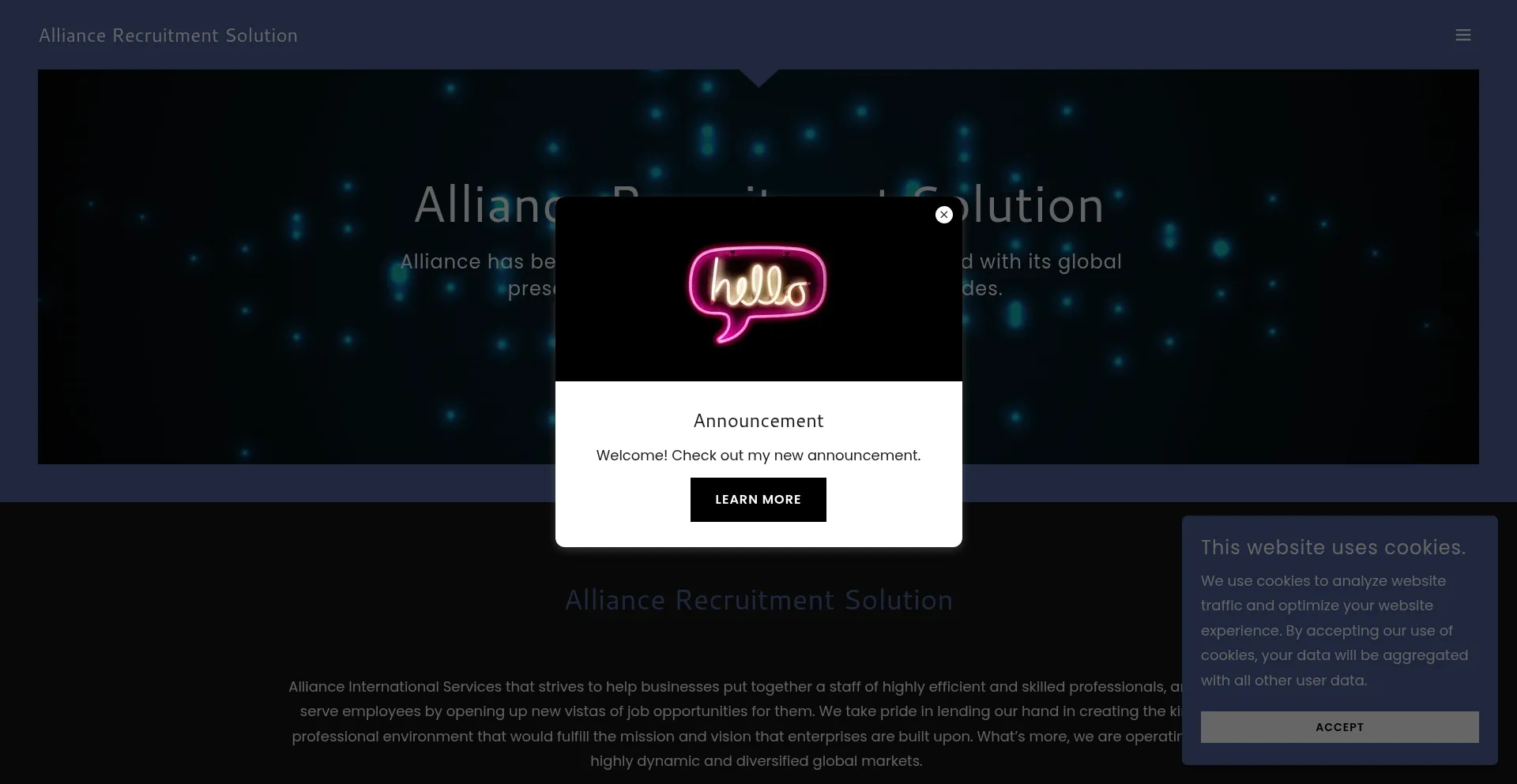 ¿És Seguro y Confiable Alliancerecruitmentsolution.com?