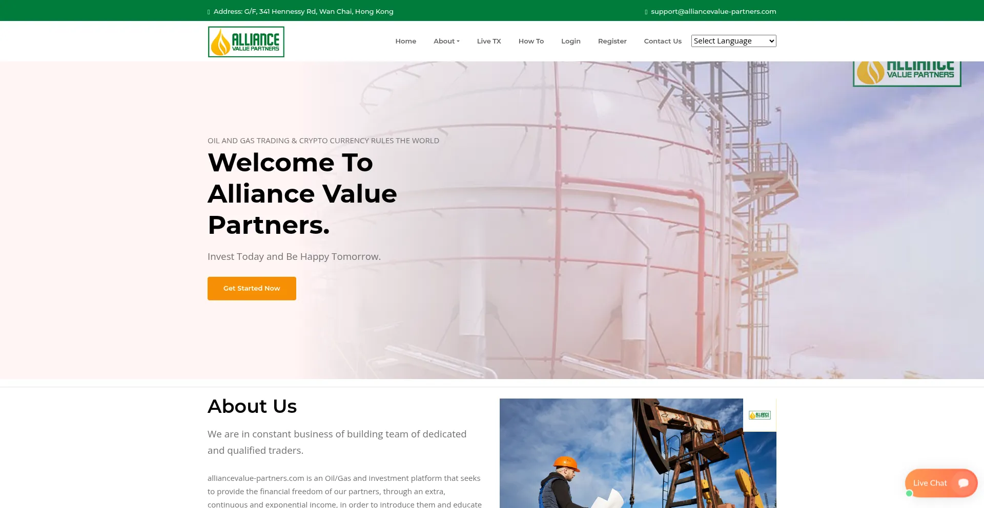 Website screenshot of Alliancevalue-partners.com