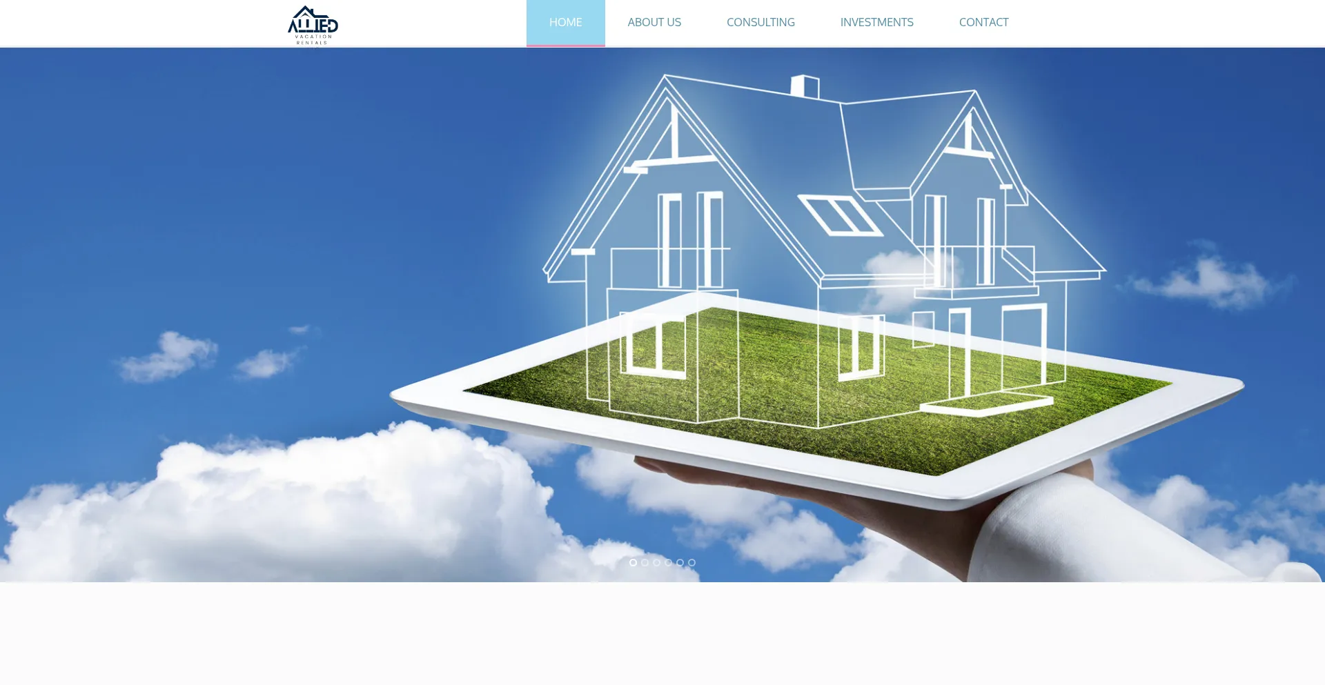 Website screenshot of Alliedvacationrentals.com