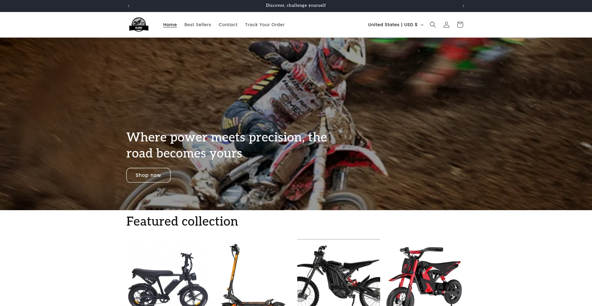 Website screenshot of Alome.shop