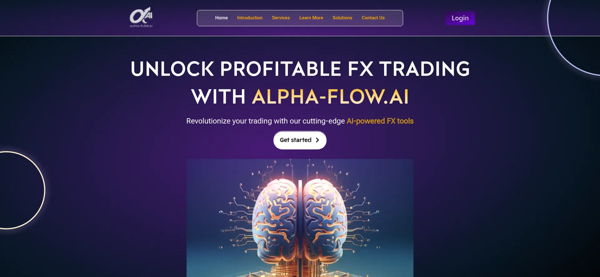 Website screenshot of Alpha-flow.ai