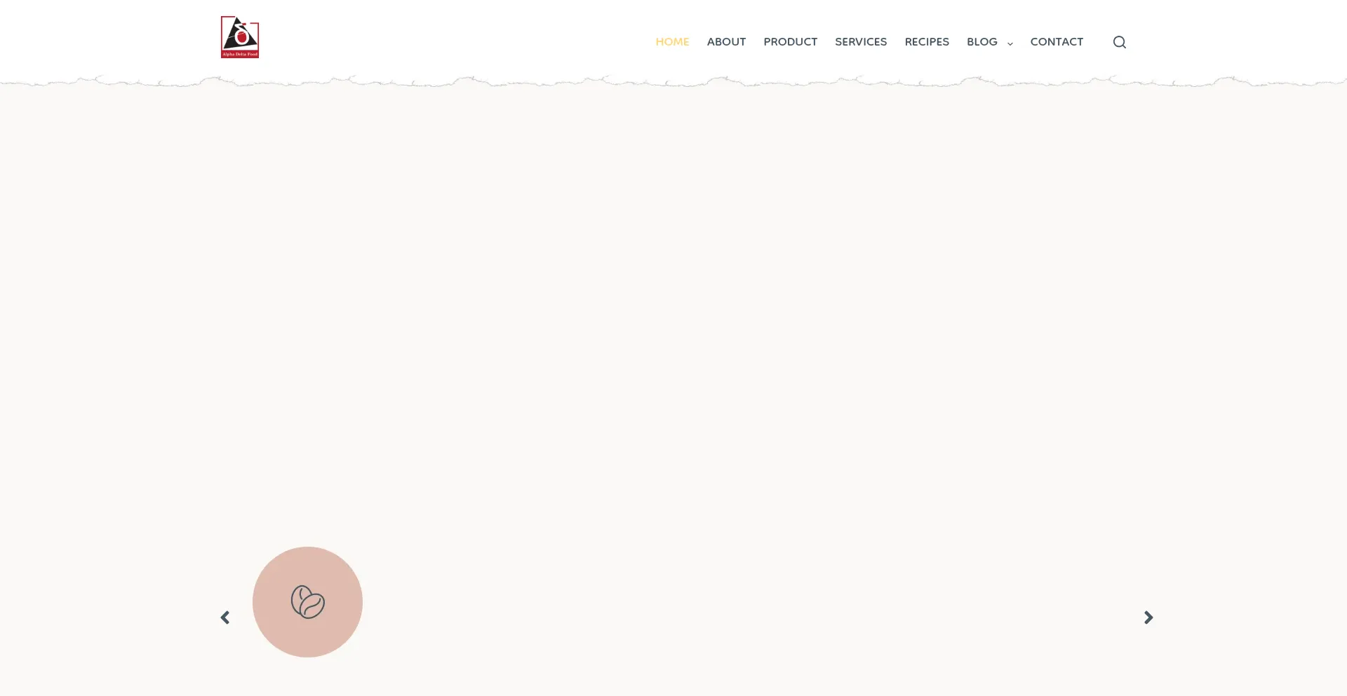 Website screenshot of Alphadeltafood.com