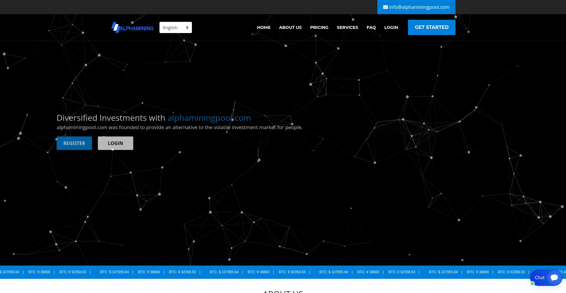 Website screenshot of Alphaminingpool.com