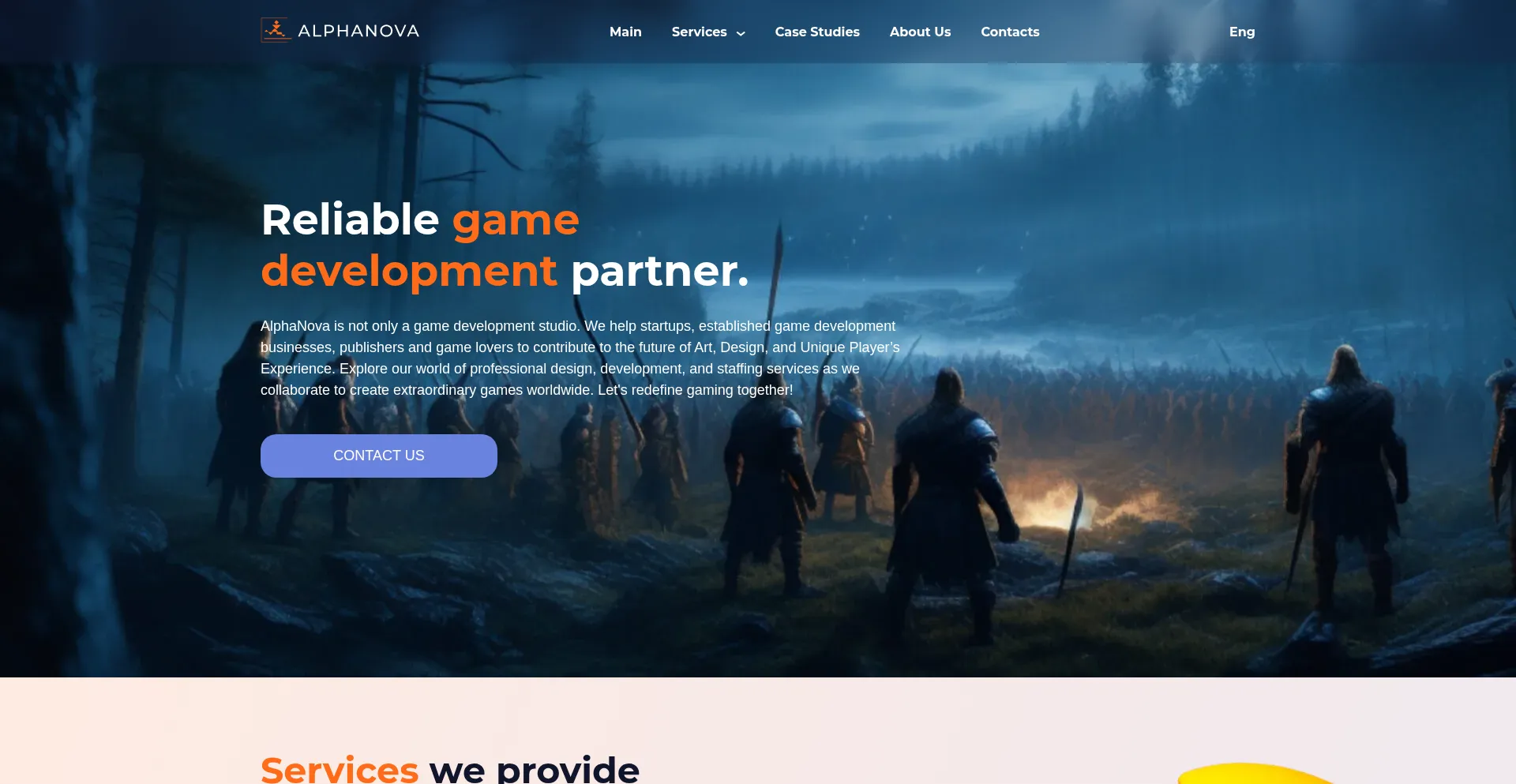 Website screenshot of Alphanovastudio.com