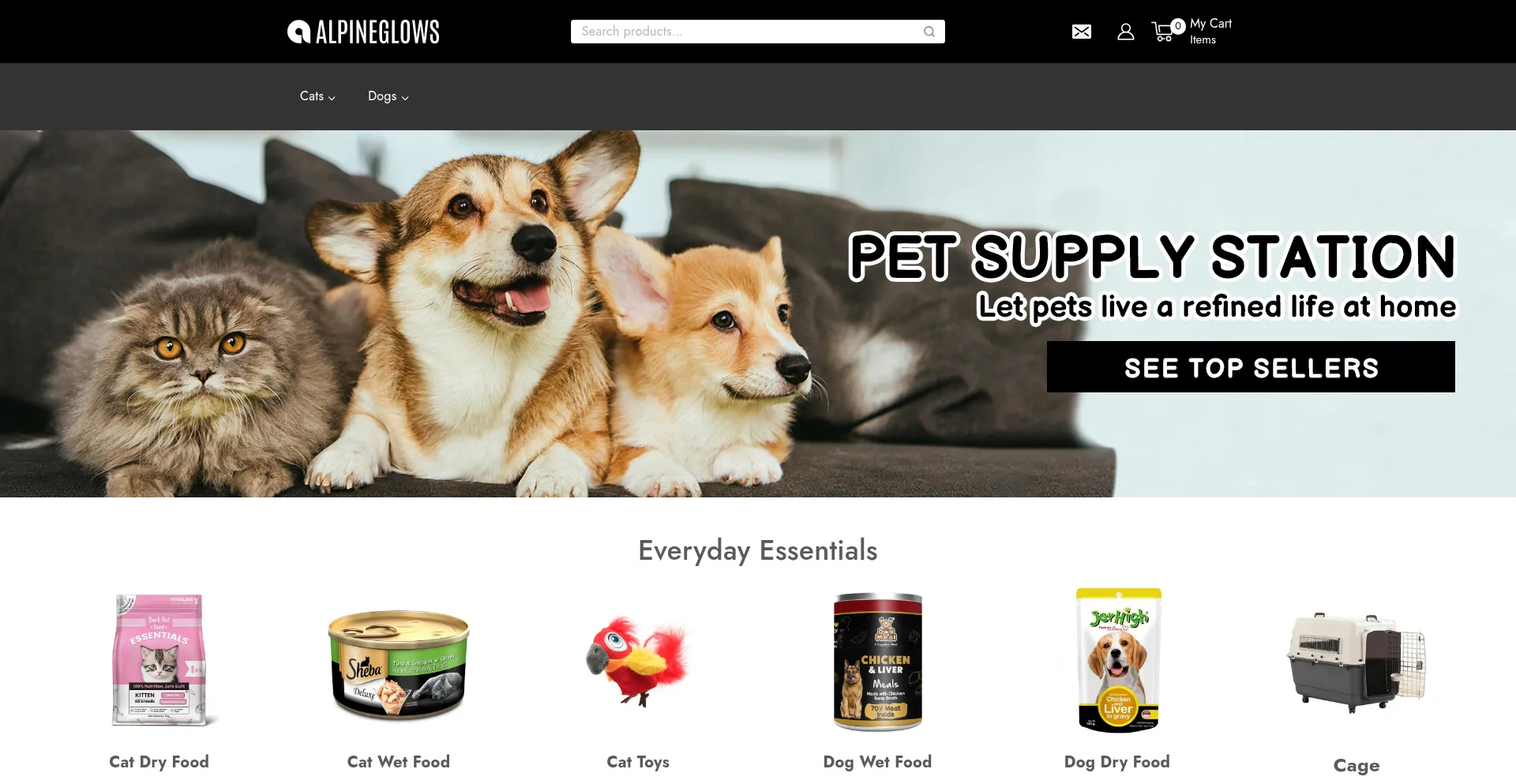 Website screenshot of Alpineglows.com