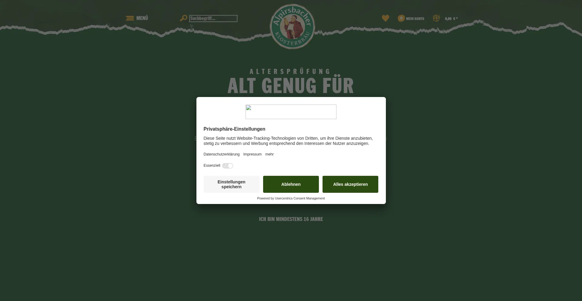 Website screenshot of Alpirsbacher.de