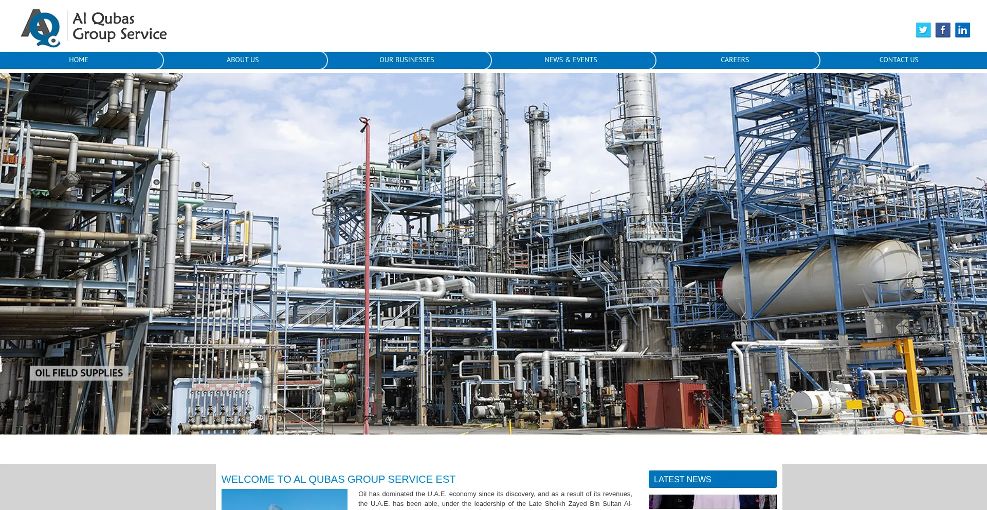 Website screenshot of Alqgs.com