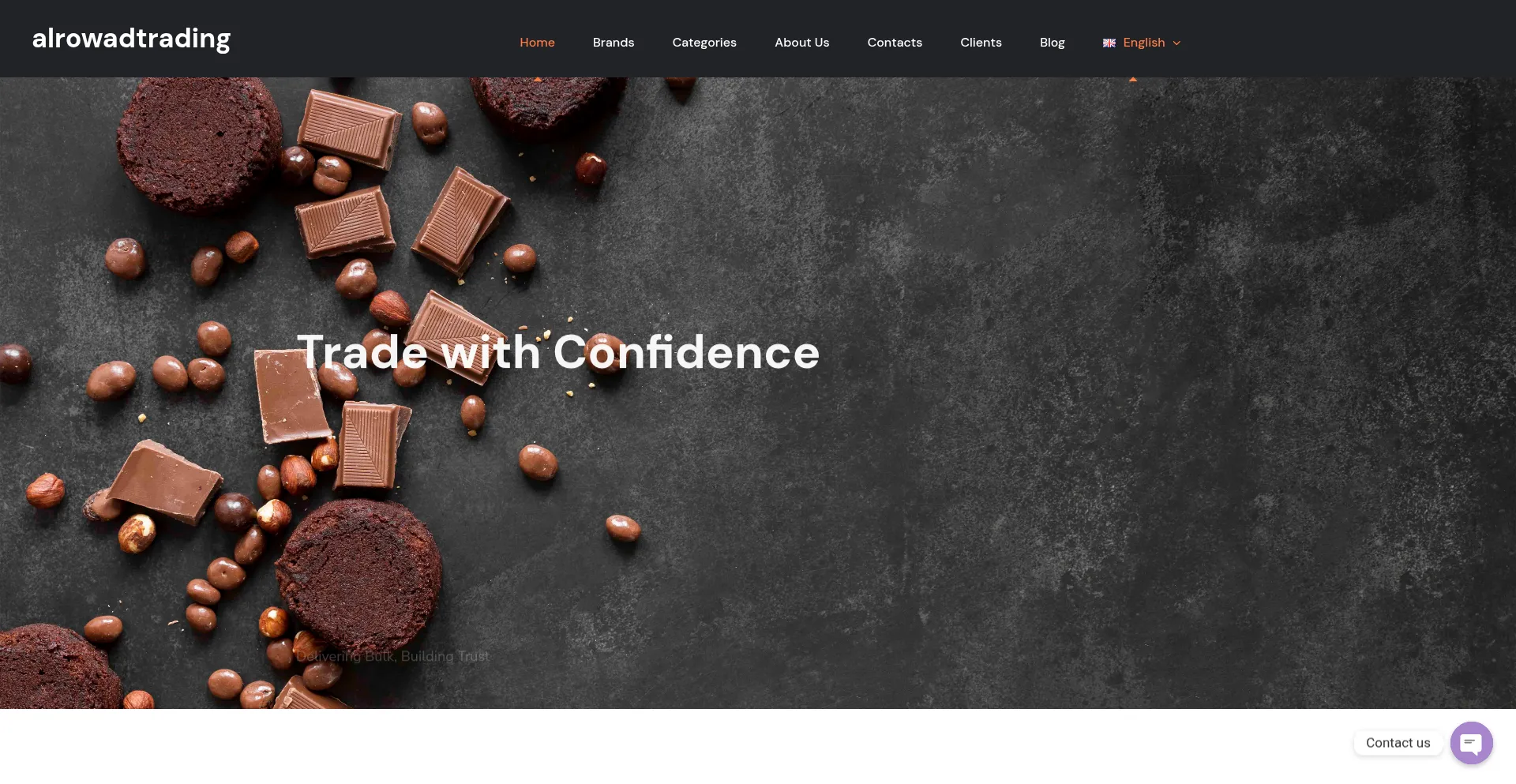 Website screenshot of Alrowadtrading.com