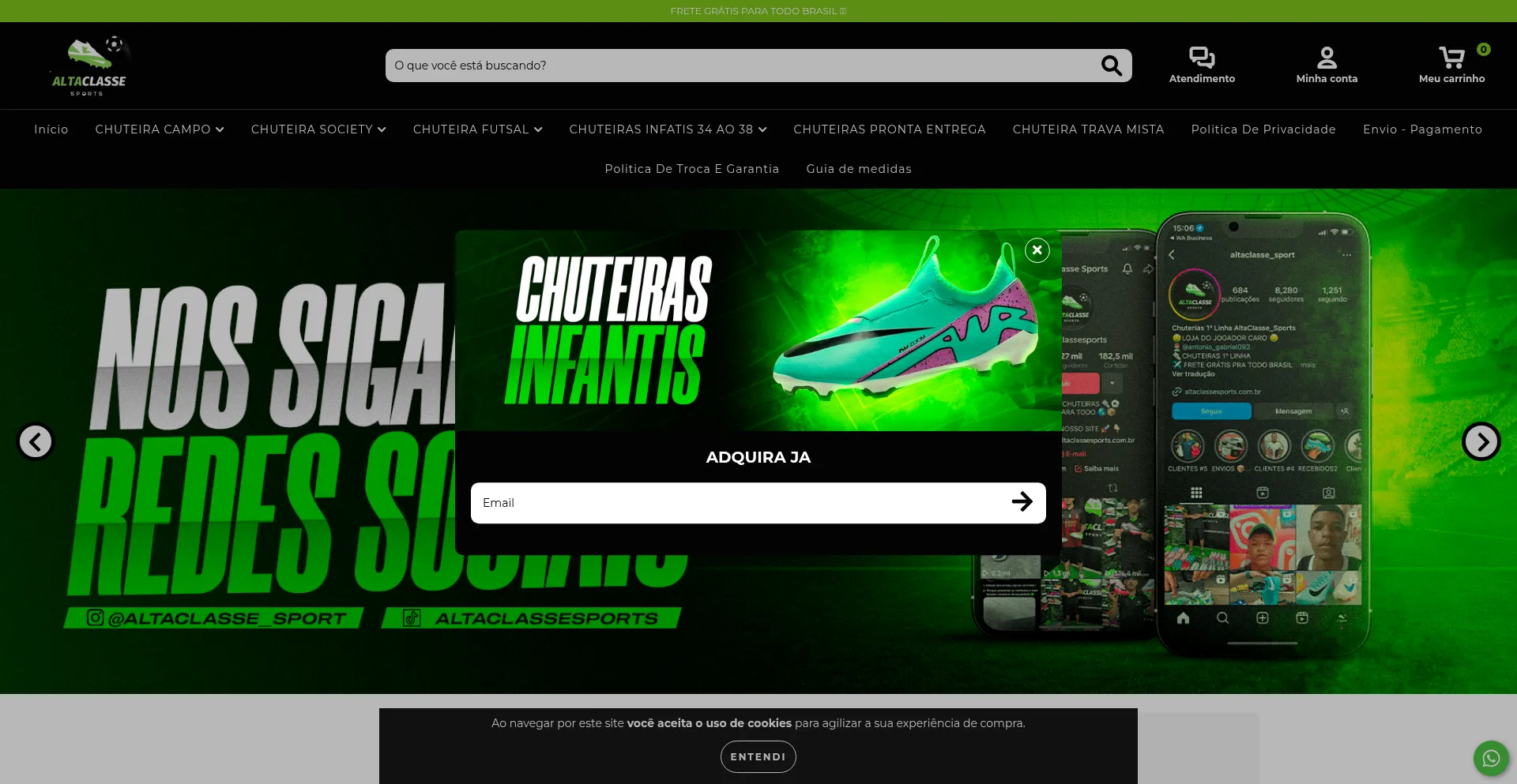 Website screenshot of Altaclassesports.com.br