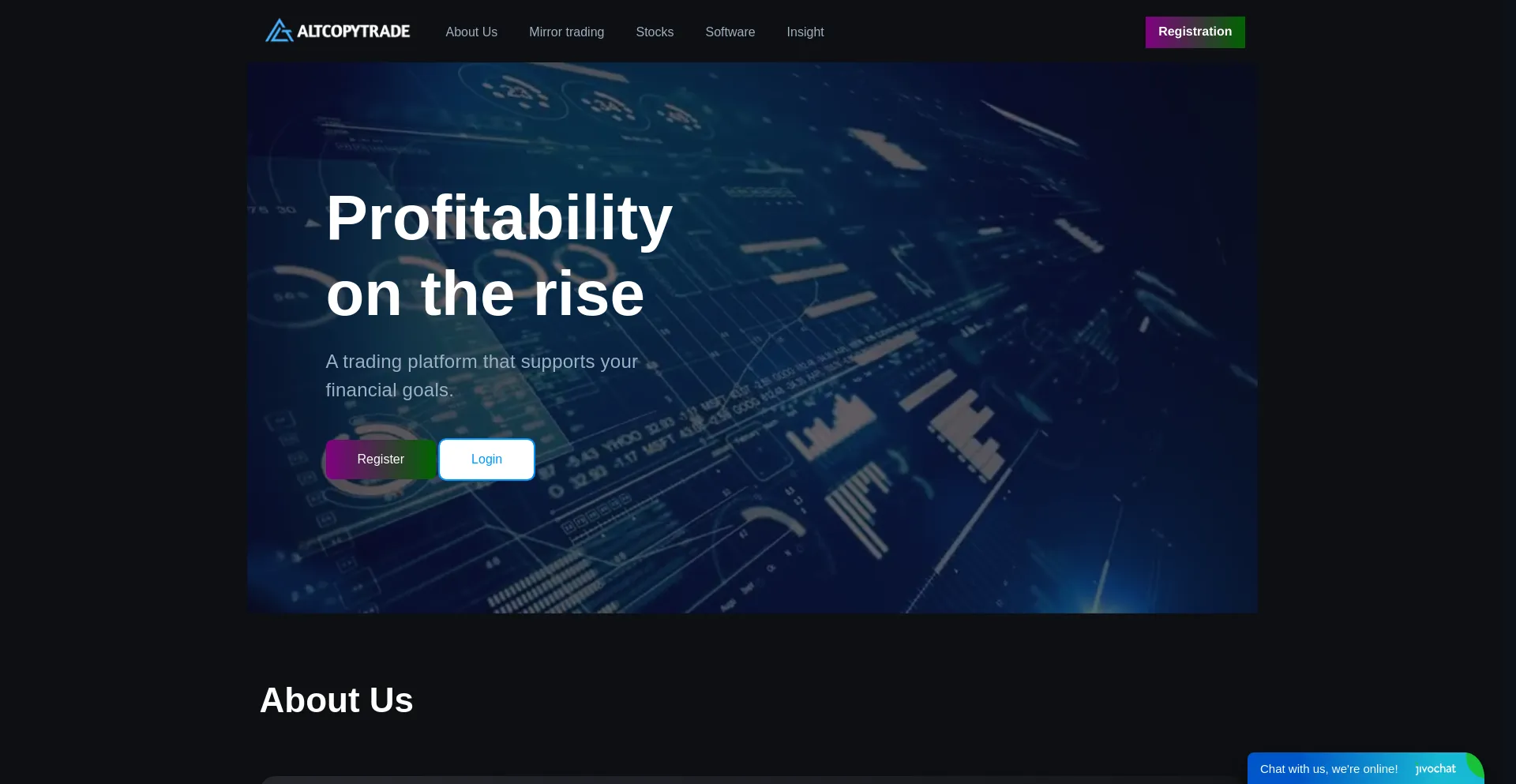Website screenshot of Altcopytrade.com