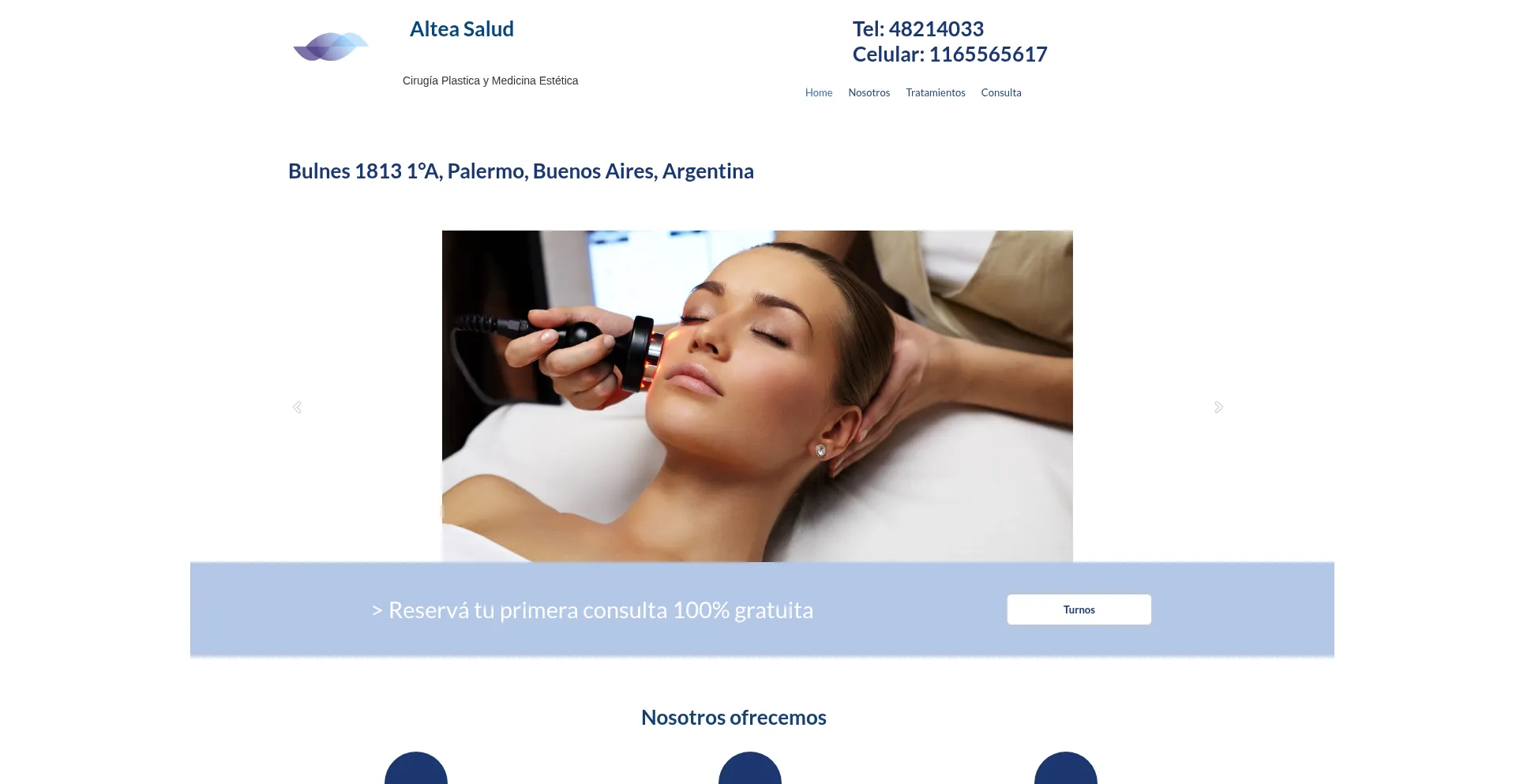 Website screenshot of Alteasalud.com.ar
