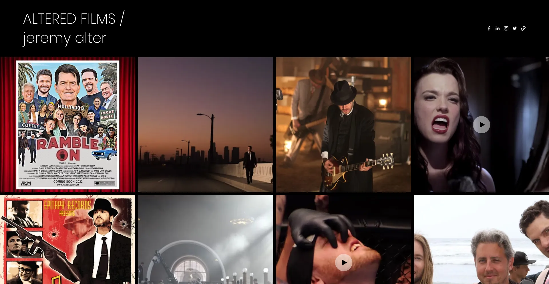 Website screenshot of Alteredfilms.com