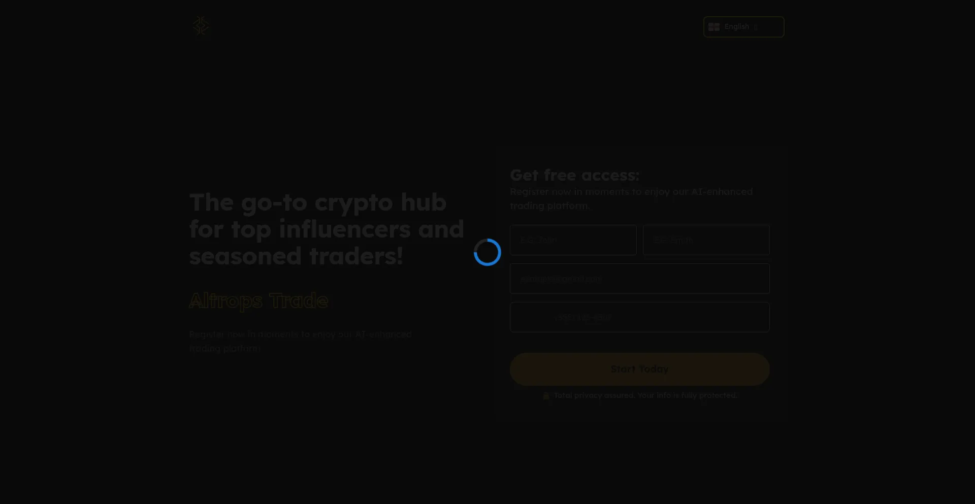 Website screenshot of Altropstrade.com