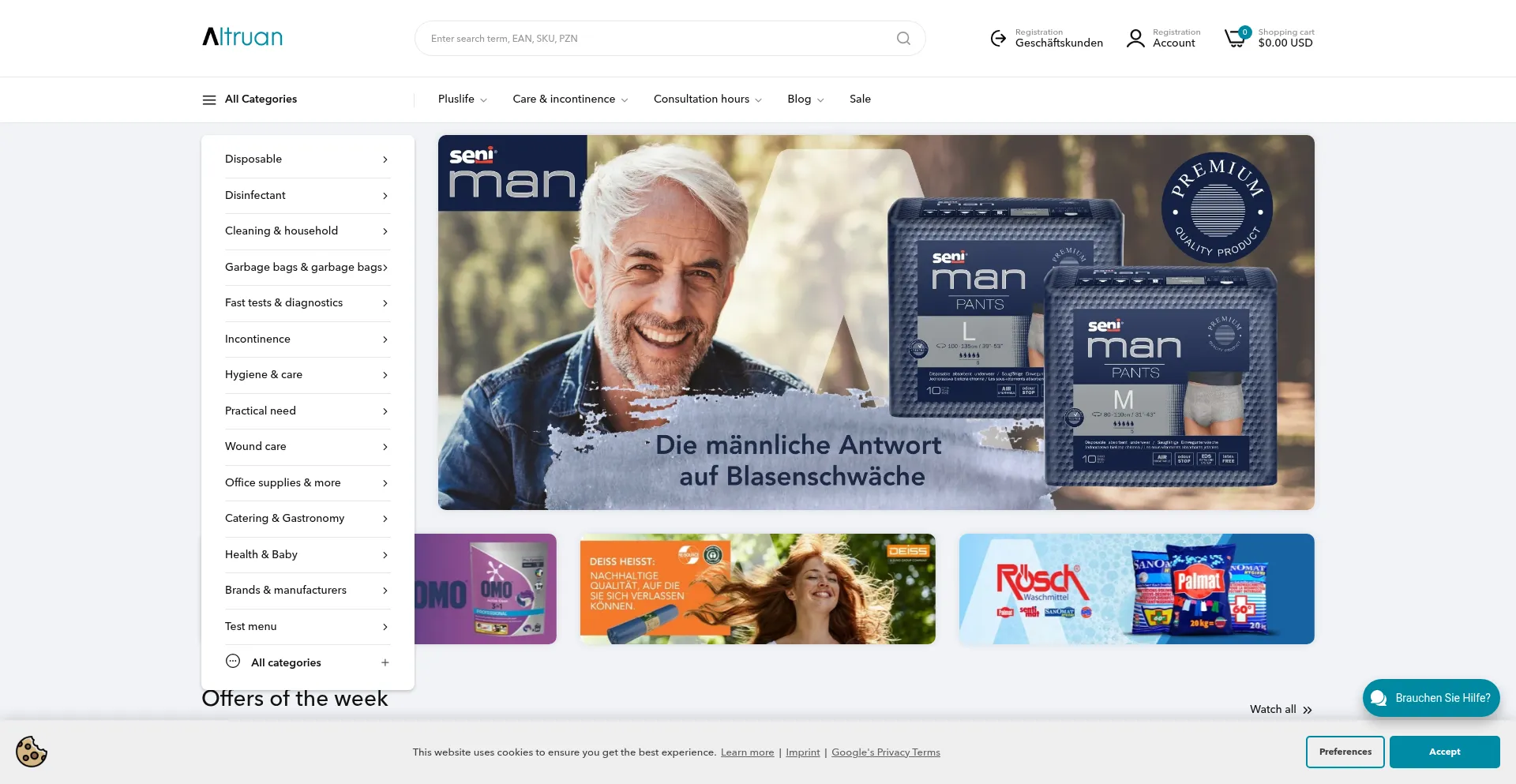 Website screenshot of Altruan.com