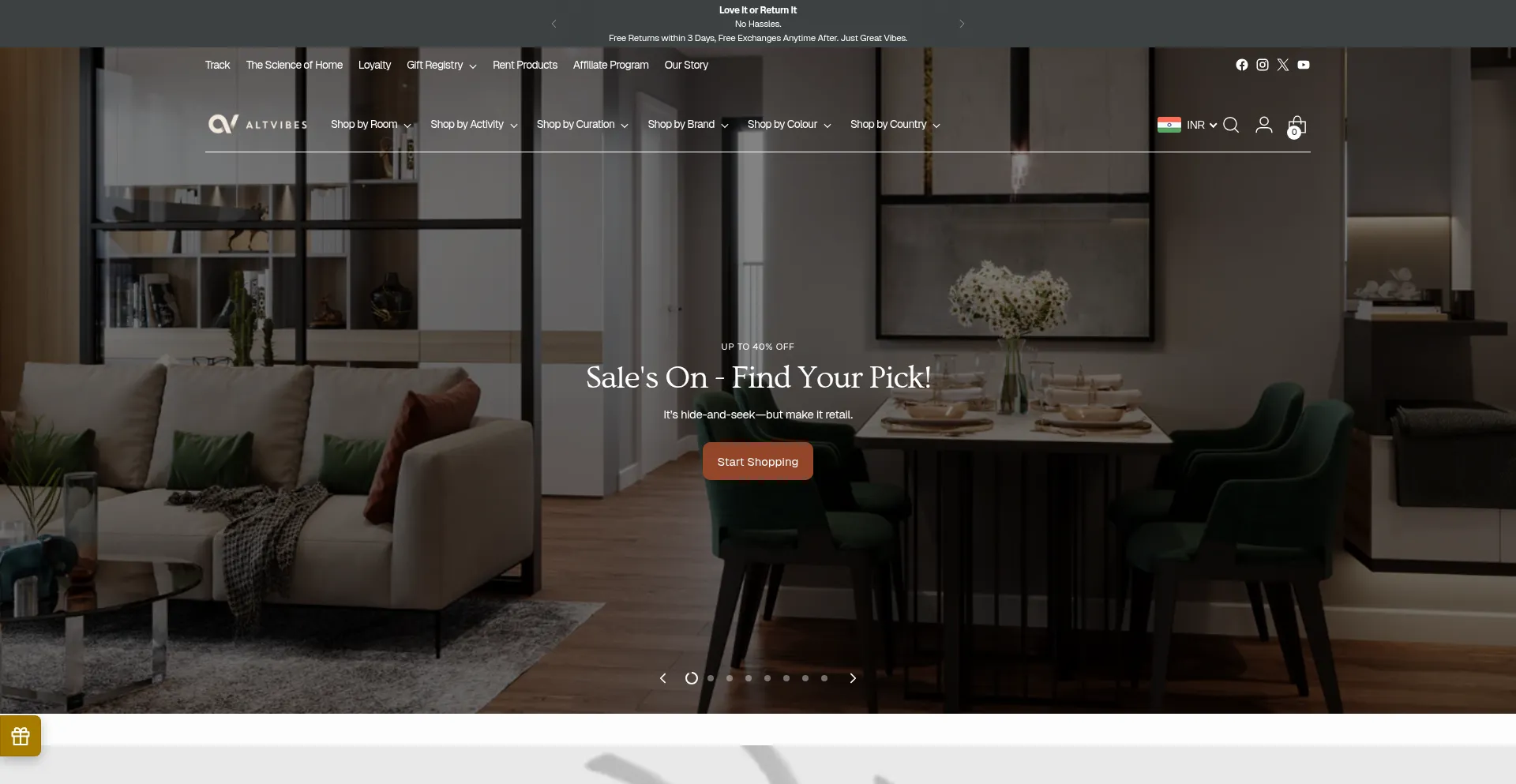 Website screenshot of Altvibes.com