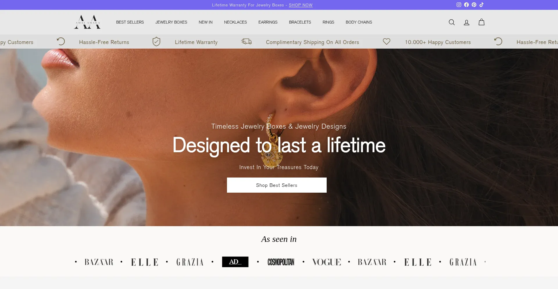 Website screenshot of Amaiamara.com