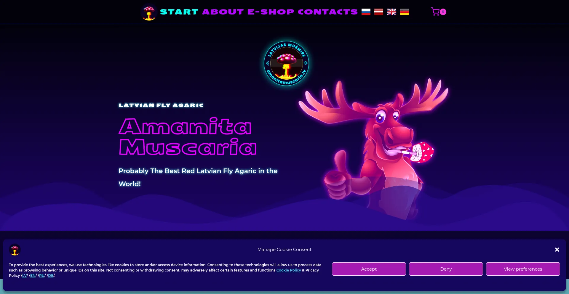 Website screenshot of Amanitamuscaria.lv