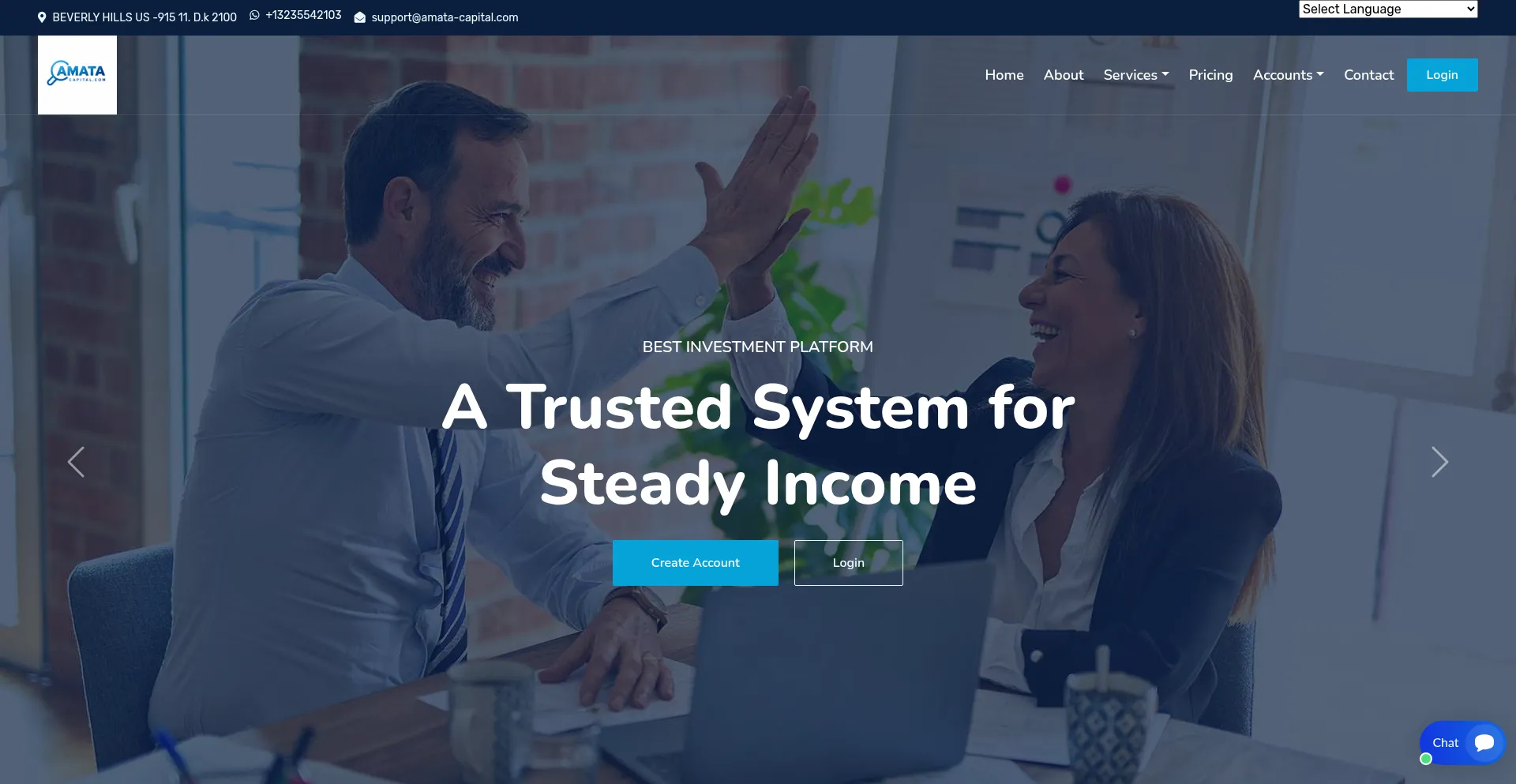 Website screenshot of Amata-capital.com