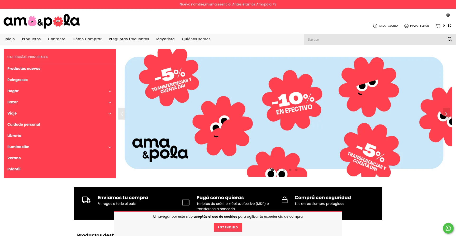 Website screenshot of Amaypola.com