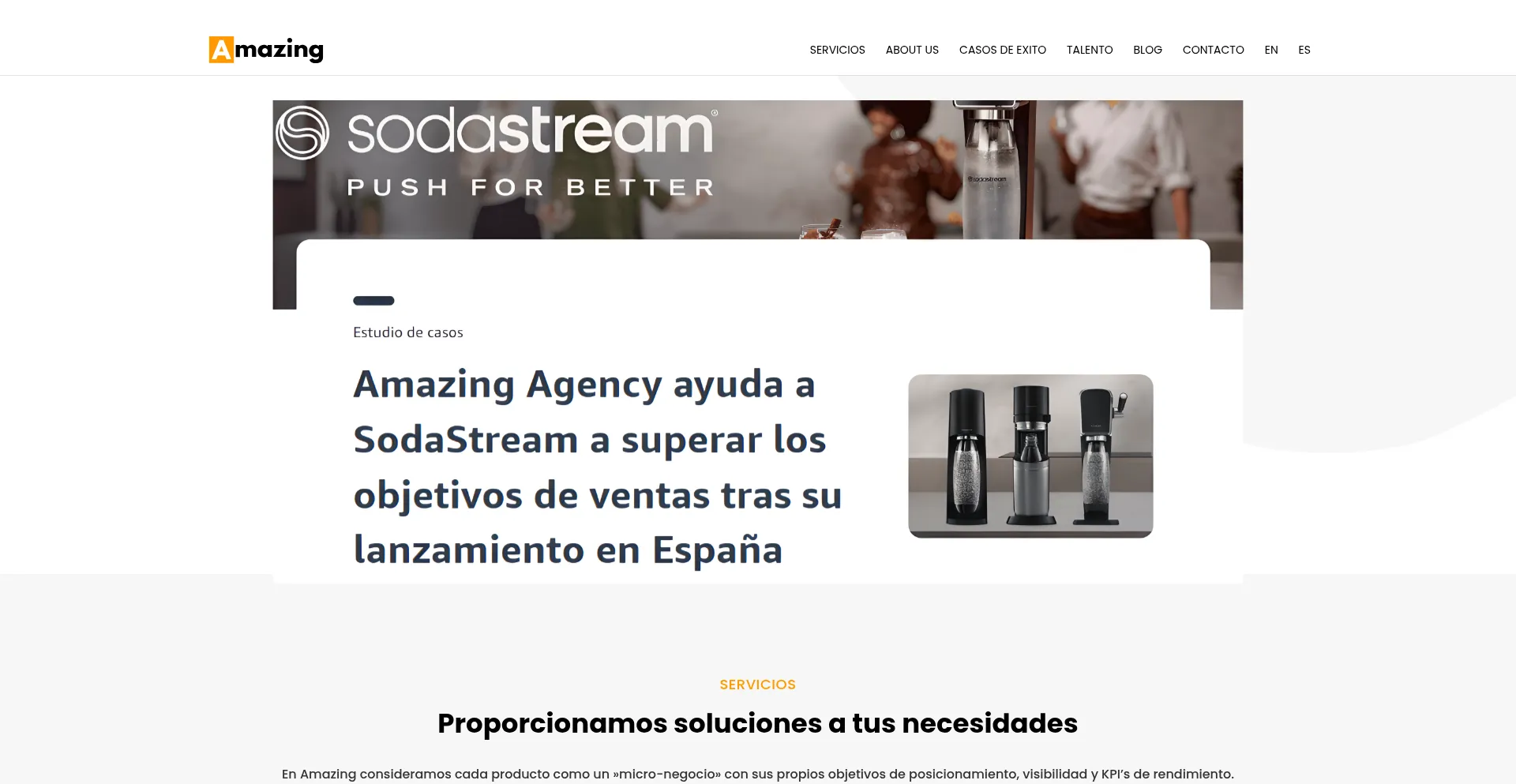 Website screenshot of Amazingagency.io