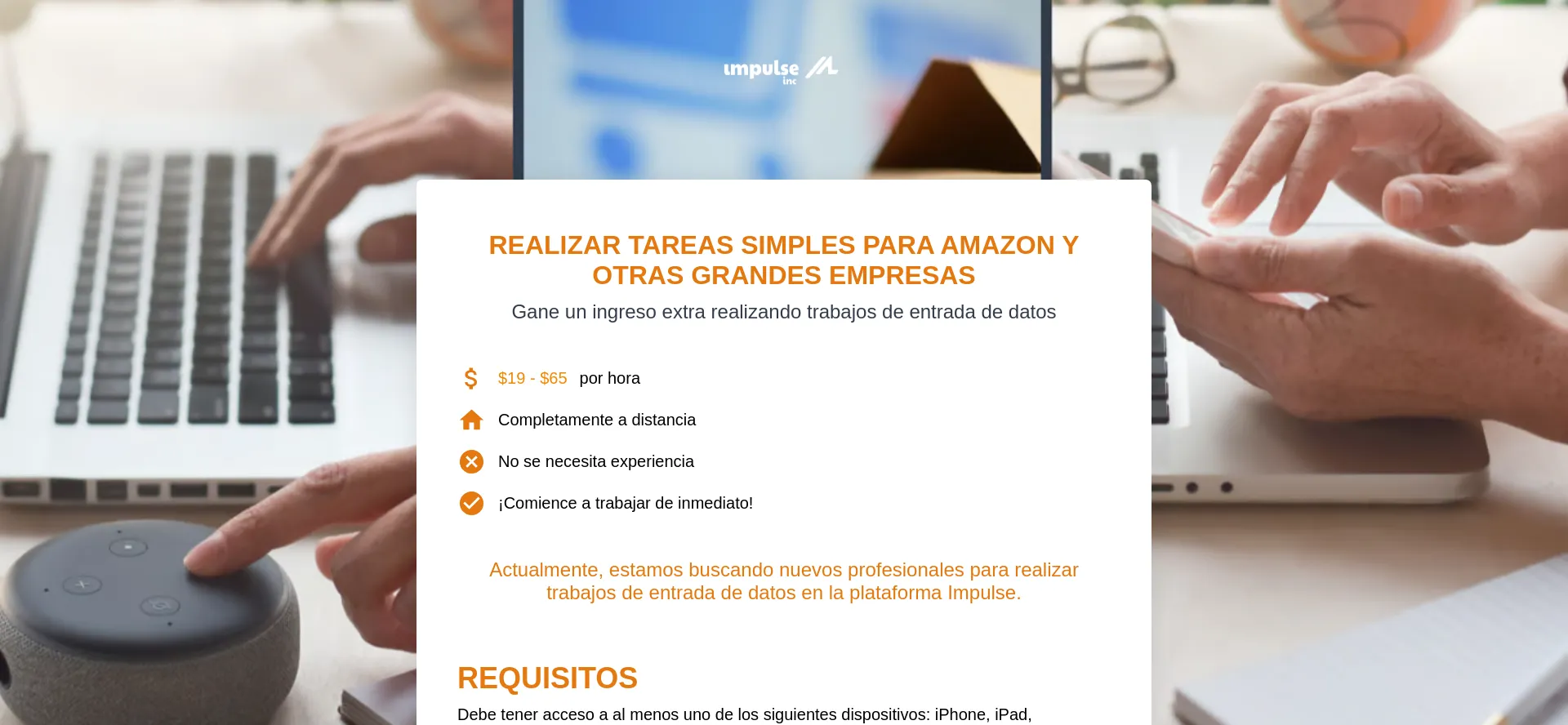 Website screenshot of Amazjobses.com