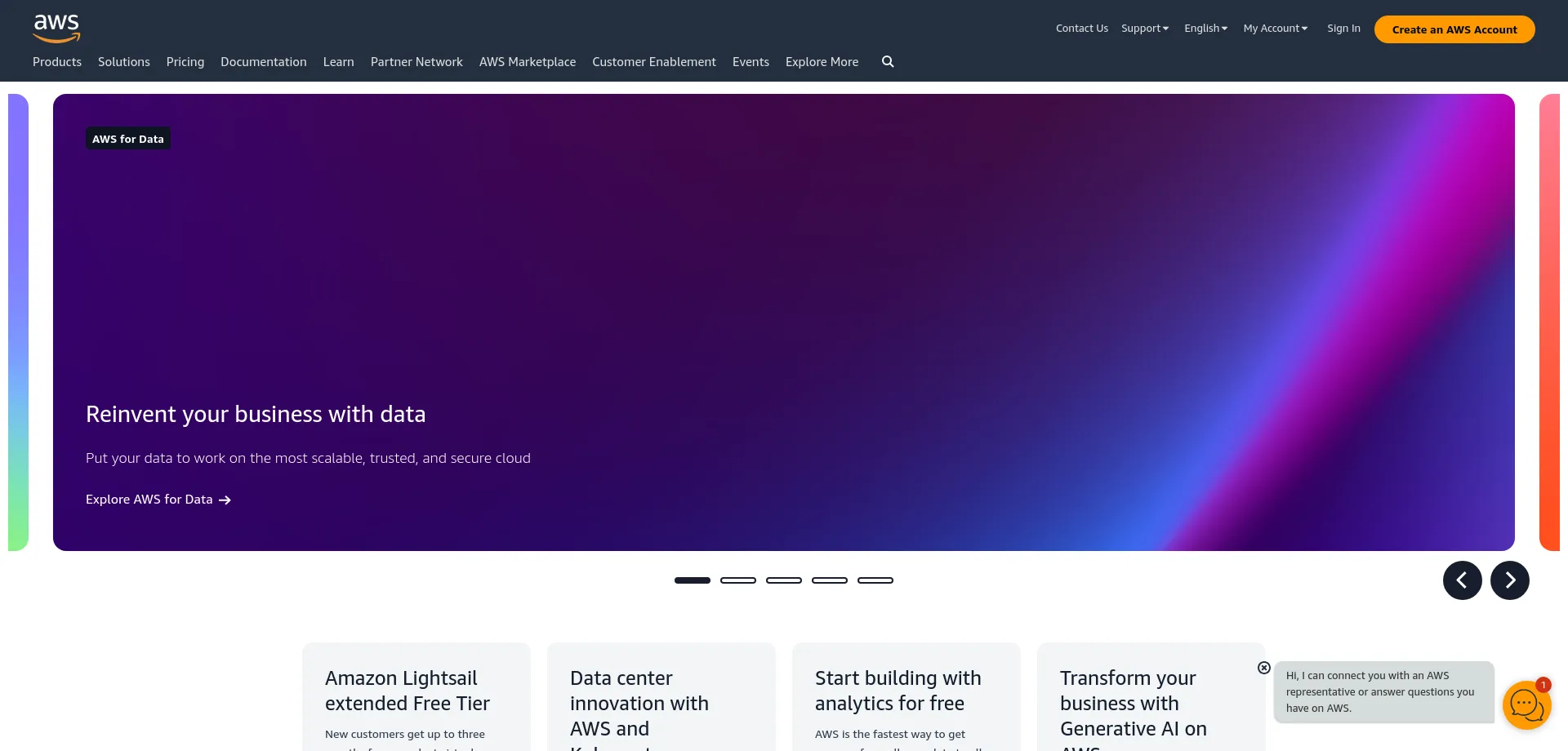 Website screenshot of Amazonaws.com