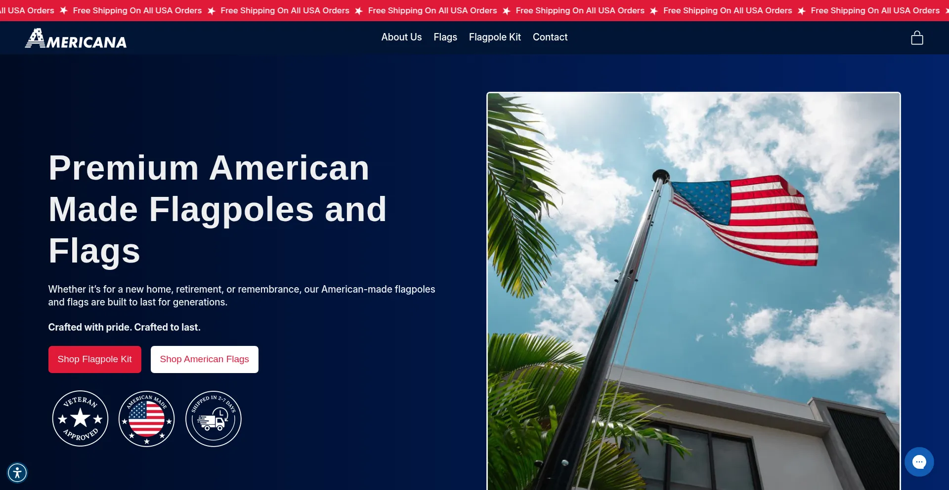 ¿És Seguro y Confiable Americanaflagpoles.com?