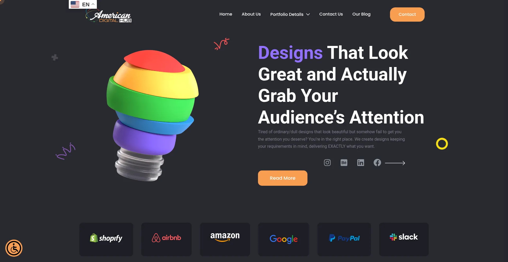 Website screenshot of Americandigitalhub.com