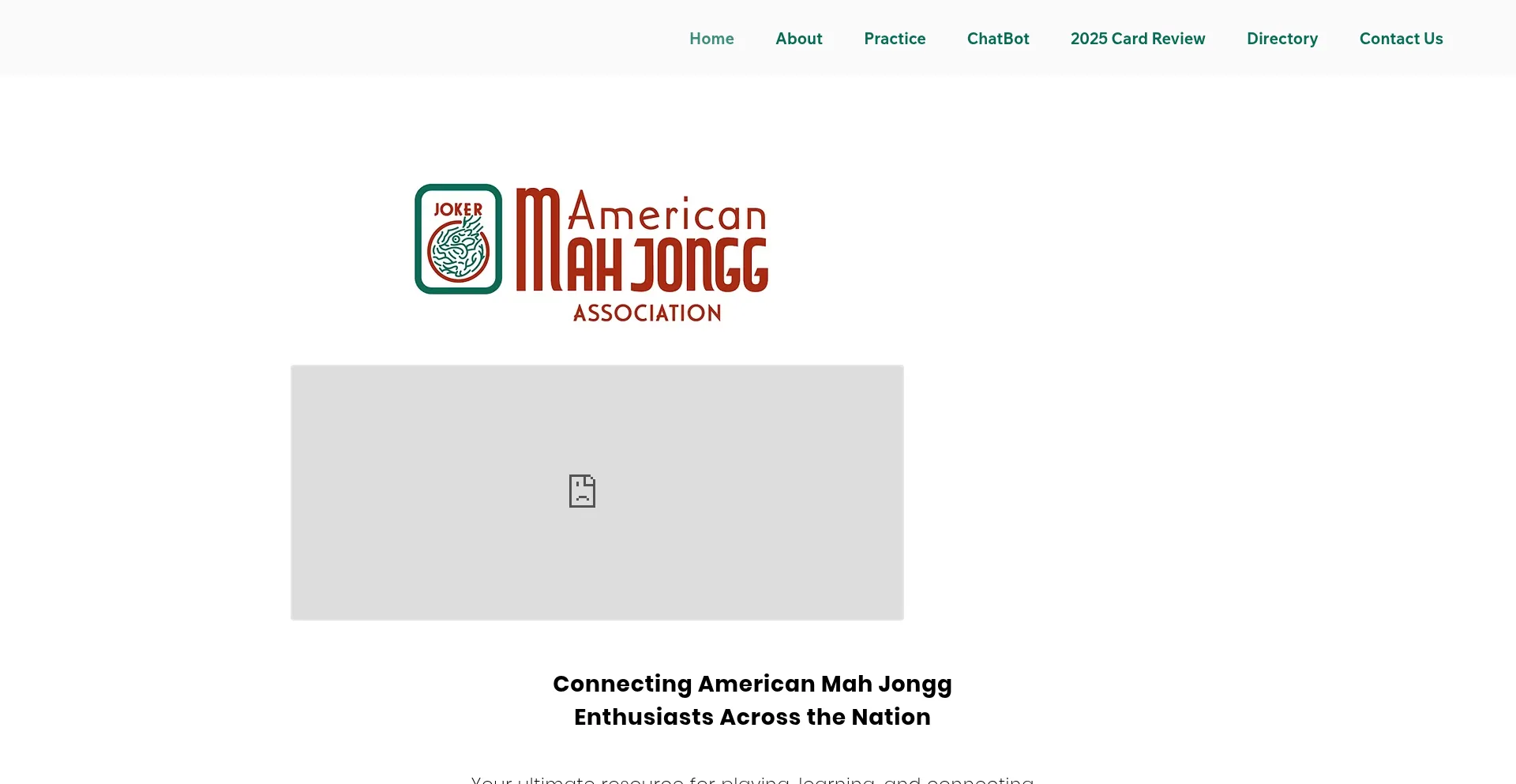 Website screenshot of Americanmahjonggassociation.com