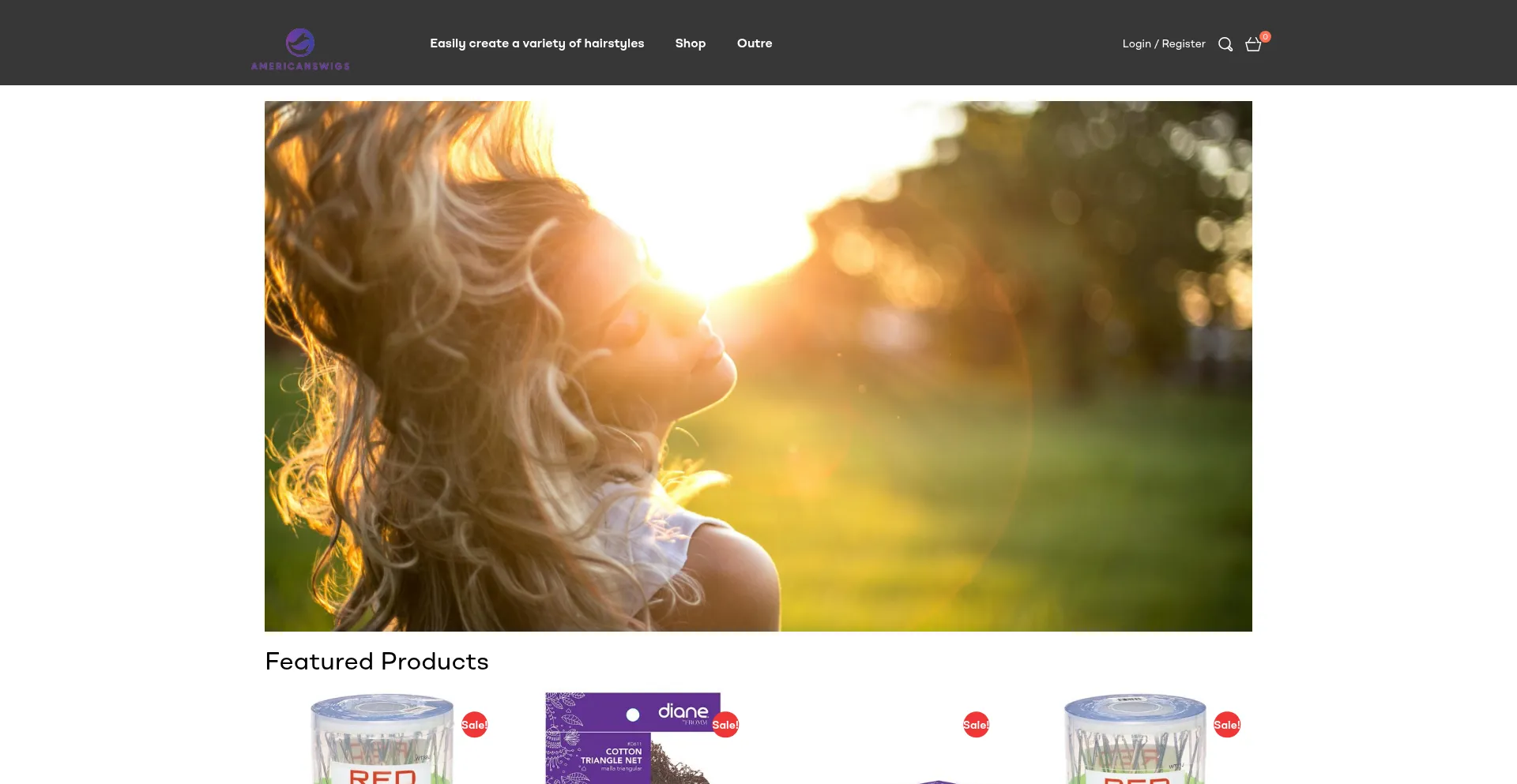 Website screenshot of Americanswigs.com