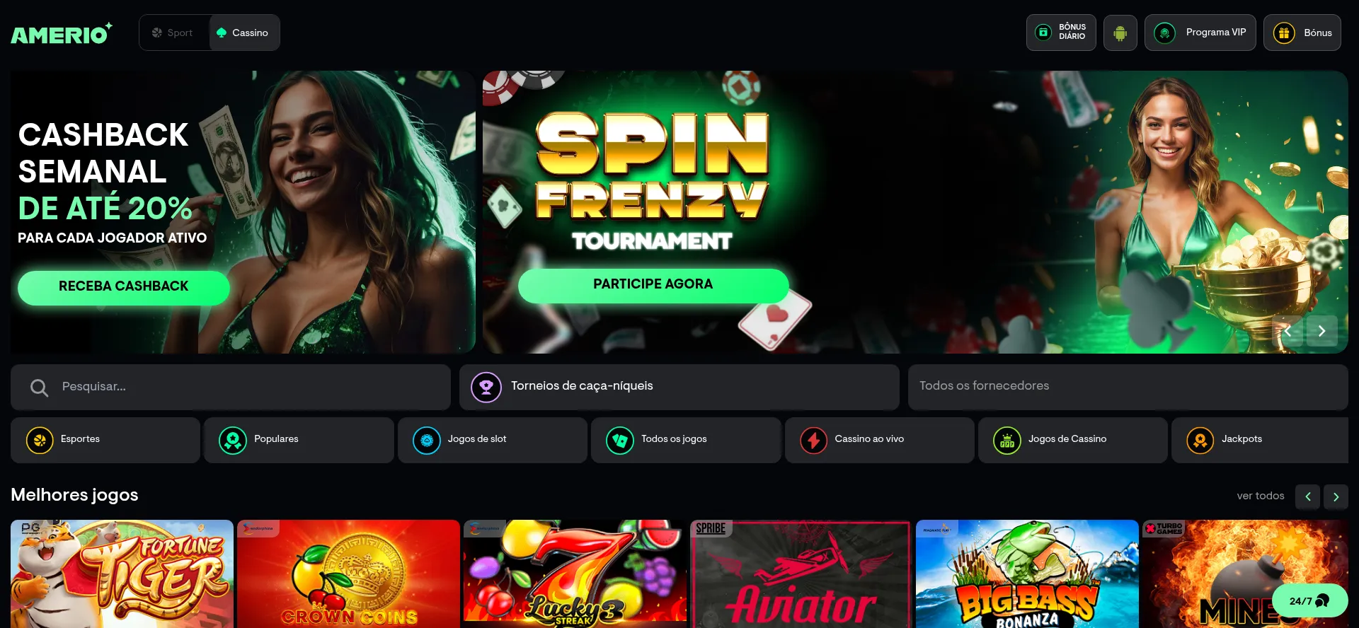 Website screenshot of Amerio.life