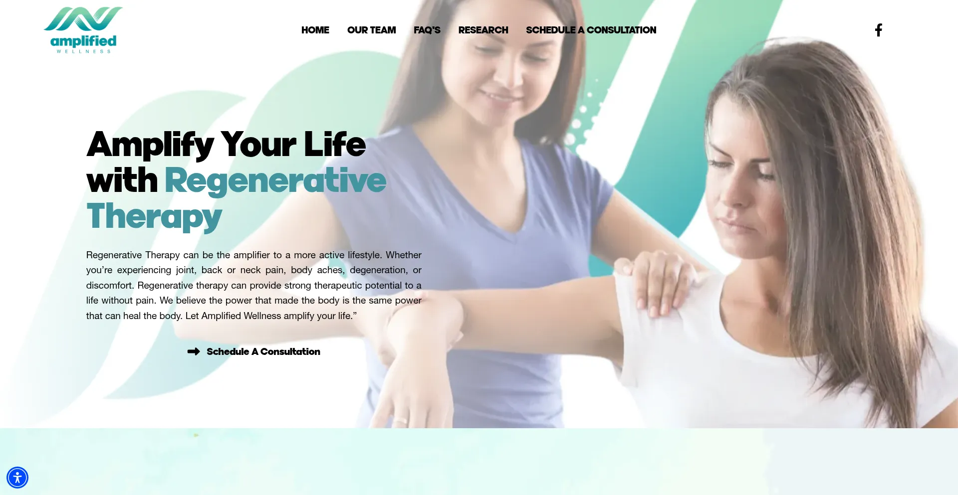 Website screenshot of Amplified-wellness.com