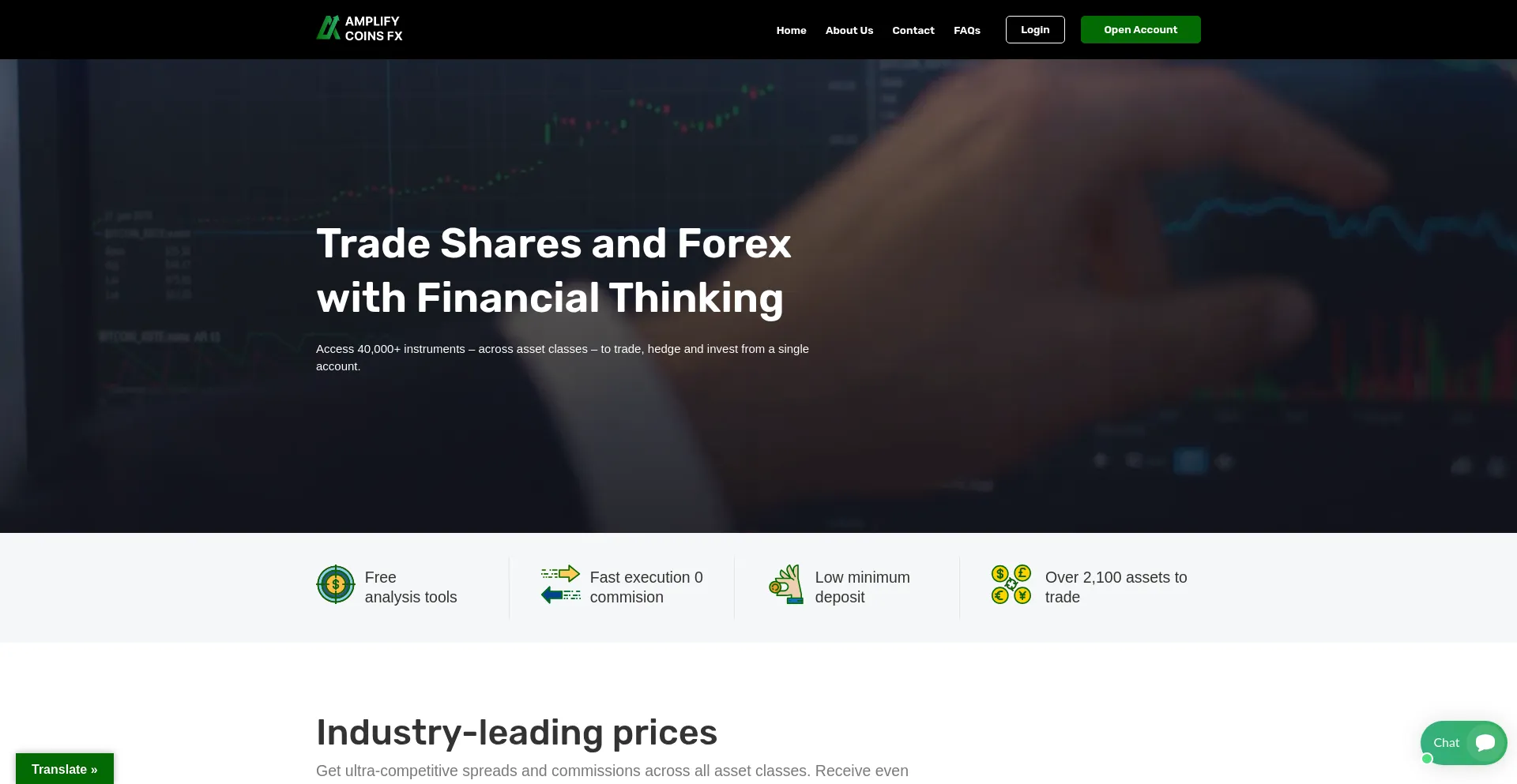 Website screenshot of Amplifycoins-fx.com