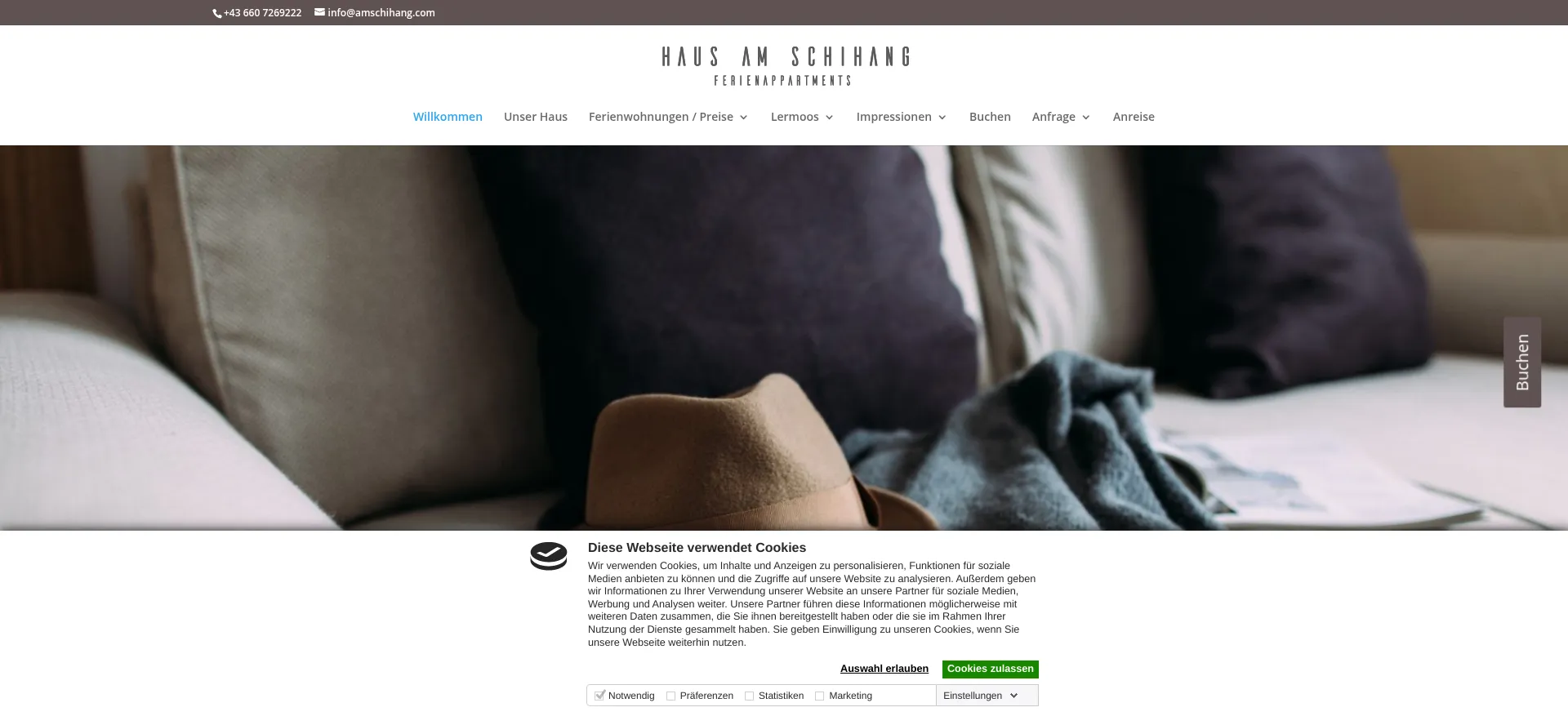 Website screenshot of Amschihang.com