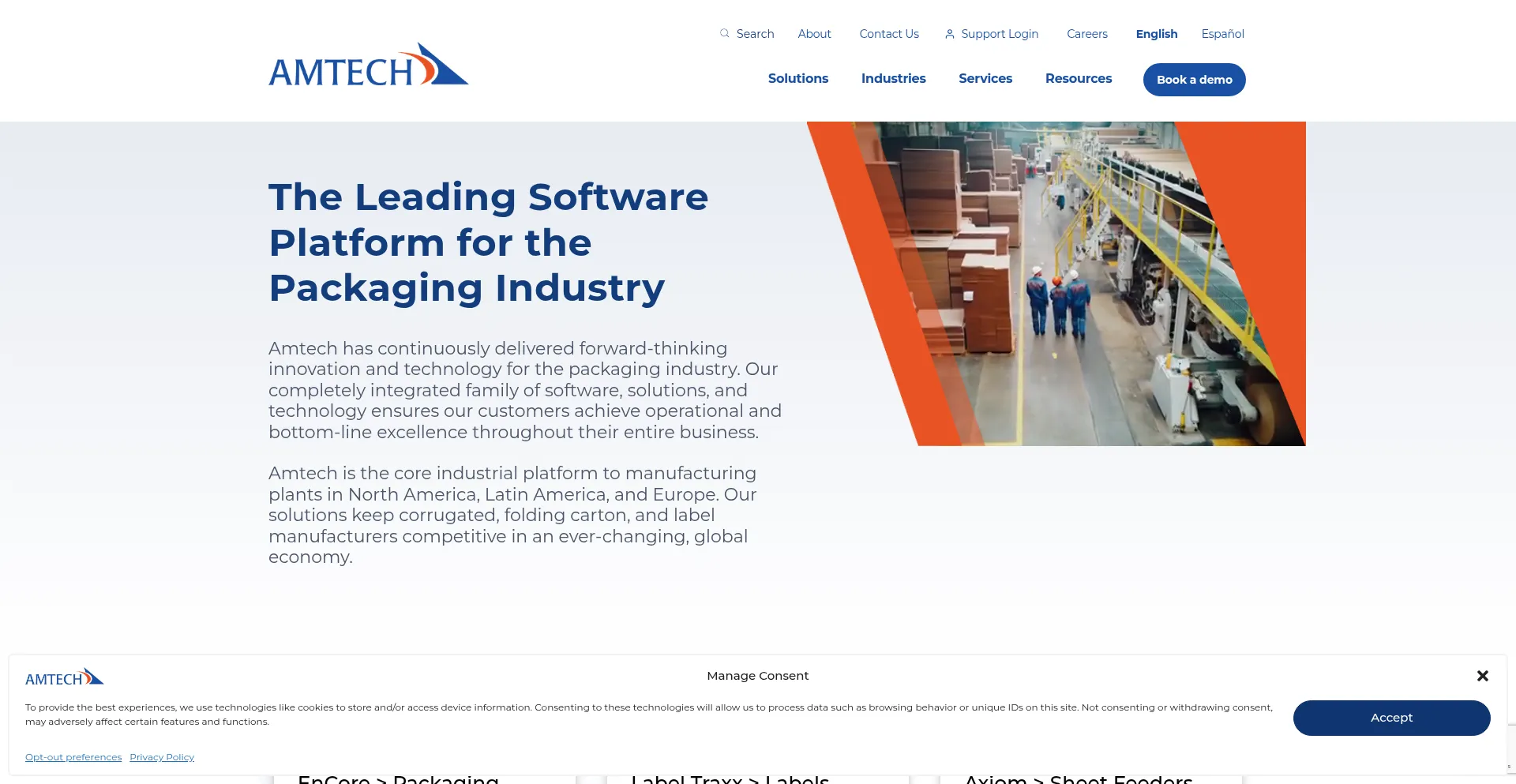 Website screenshot of Amtechsoftware.com